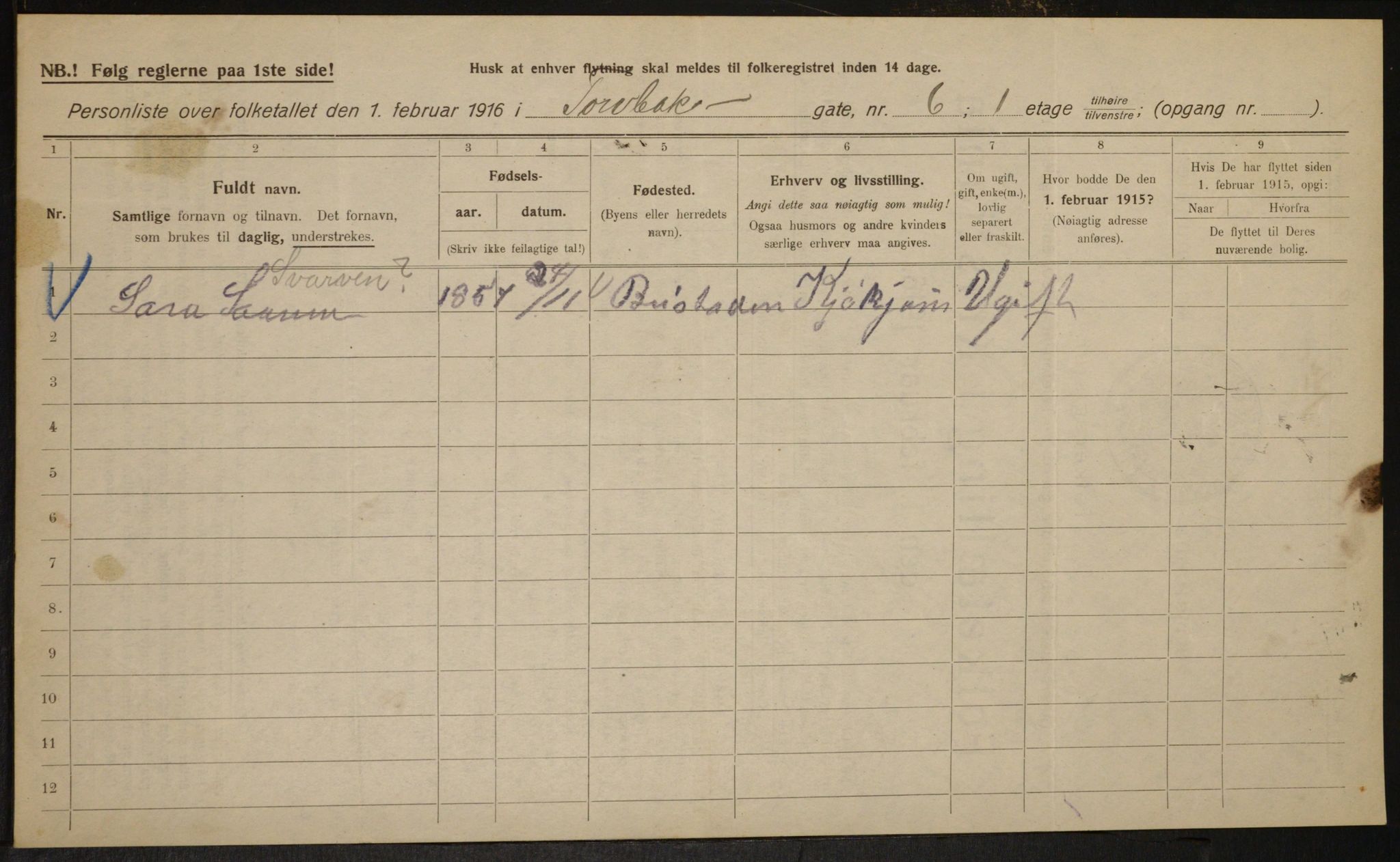 OBA, Municipal Census 1916 for Kristiania, 1916, p. 118345