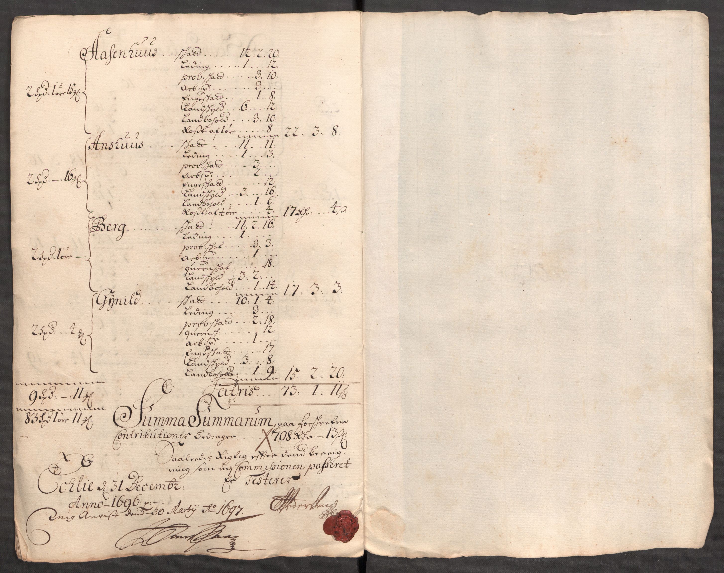 Rentekammeret inntil 1814, Reviderte regnskaper, Fogderegnskap, RA/EA-4092/R60/L3946: Fogderegnskap Orkdal og Gauldal, 1696, p. 404