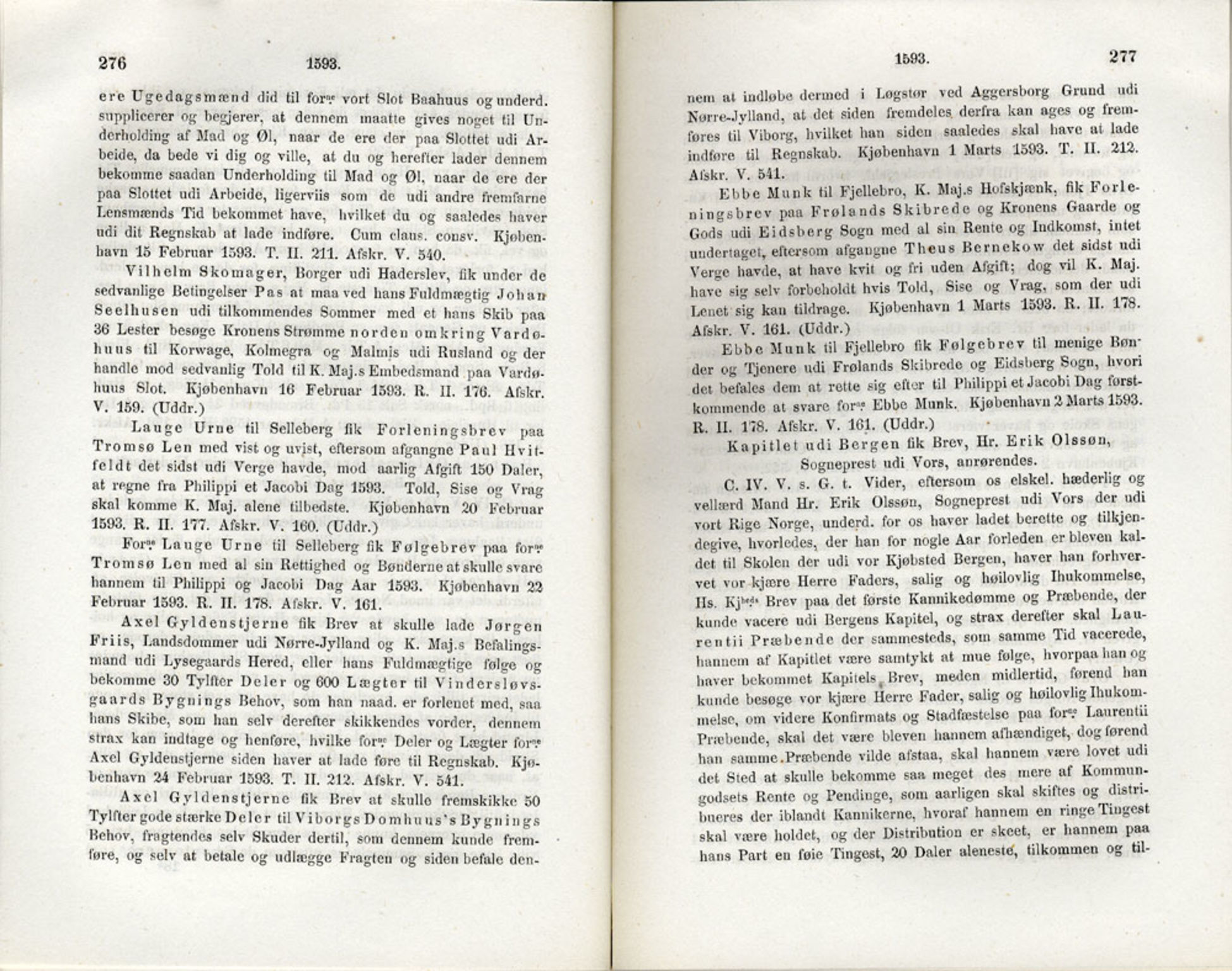 Publikasjoner utgitt av Det Norske Historiske Kildeskriftfond, PUBL/-/-/-: Norske Rigs-Registranter, bind 3, 1588-1602, p. 276-277