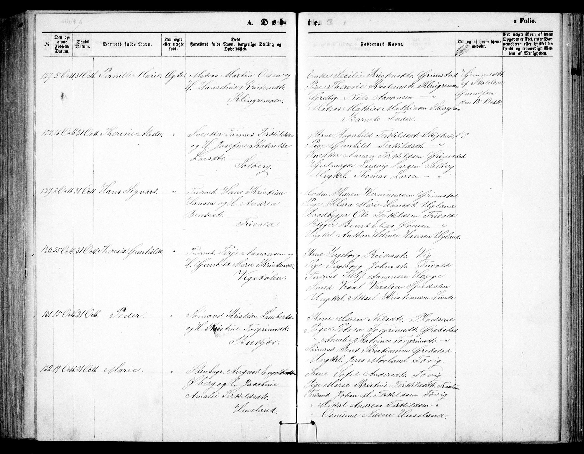 Fjære sokneprestkontor, AV/SAK-1111-0011/F/Fb/L0010: Parish register (copy) no. B 10, 1871-1880, p. 289
