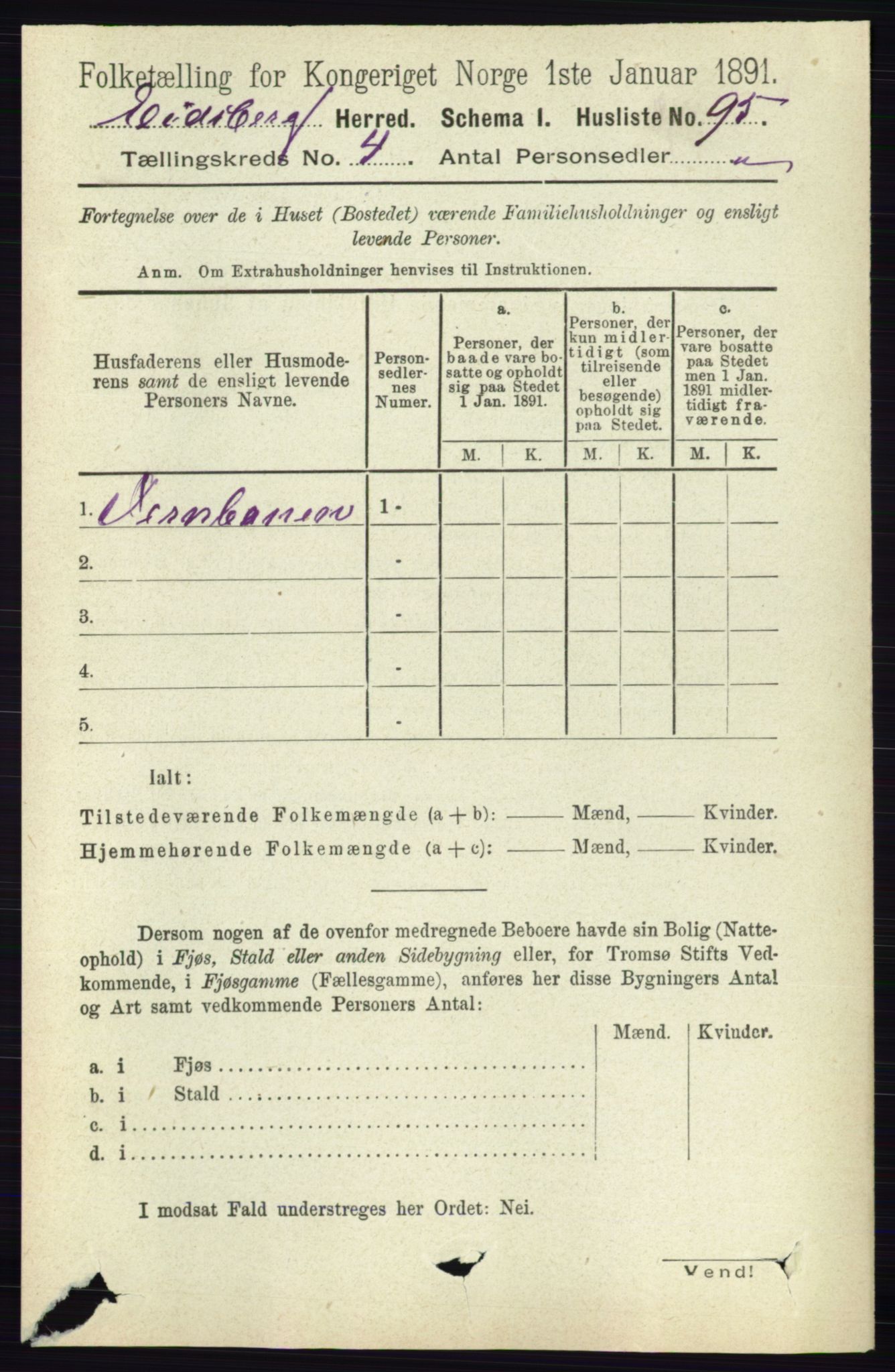 RA, 1891 census for 0125 Eidsberg, 1891, p. 2366