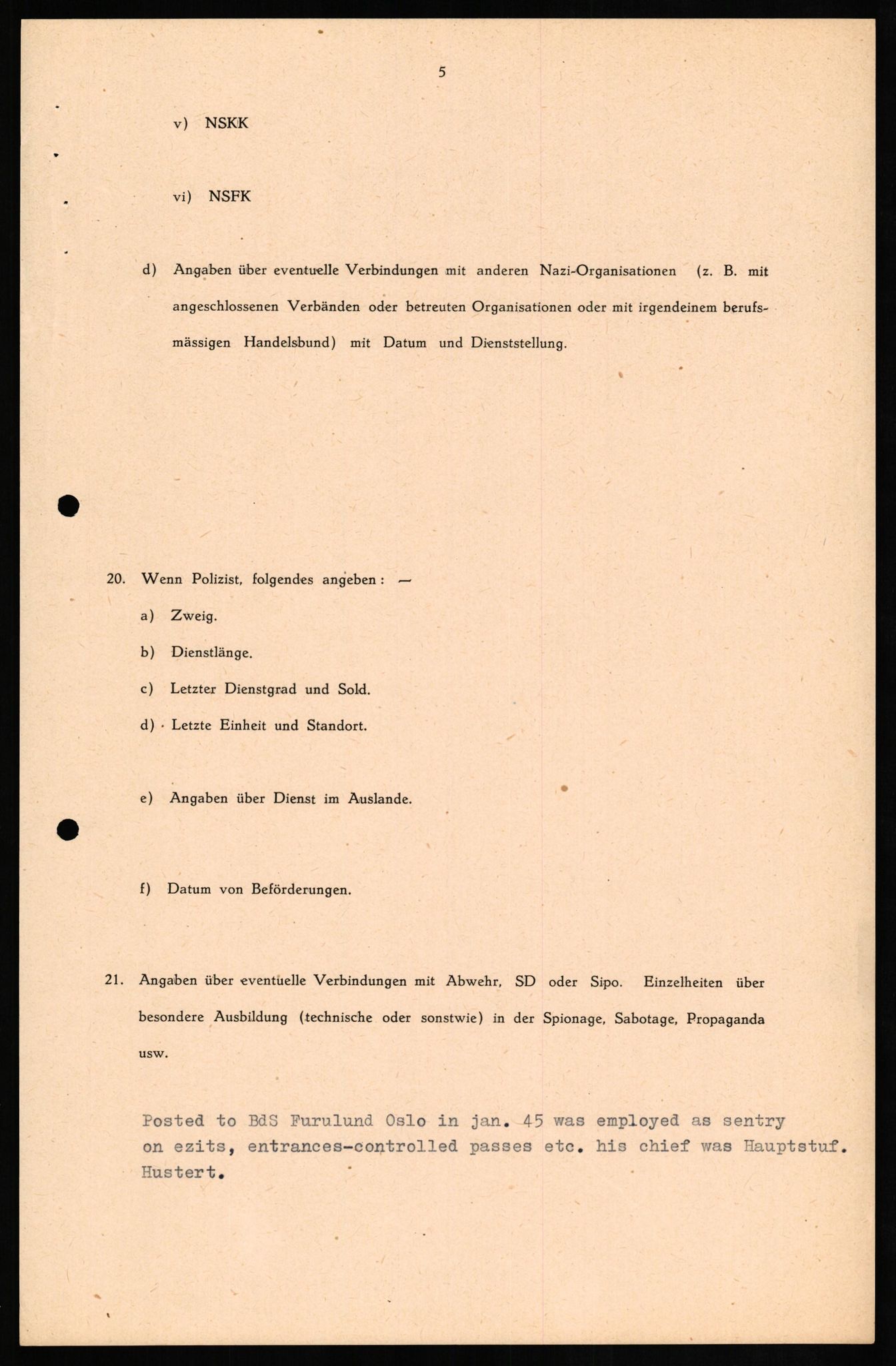 Forsvaret, Forsvarets overkommando II, AV/RA-RAFA-3915/D/Db/L0016: CI Questionaires. Tyske okkupasjonsstyrker i Norge. Tyskere., 1945-1946, p. 867