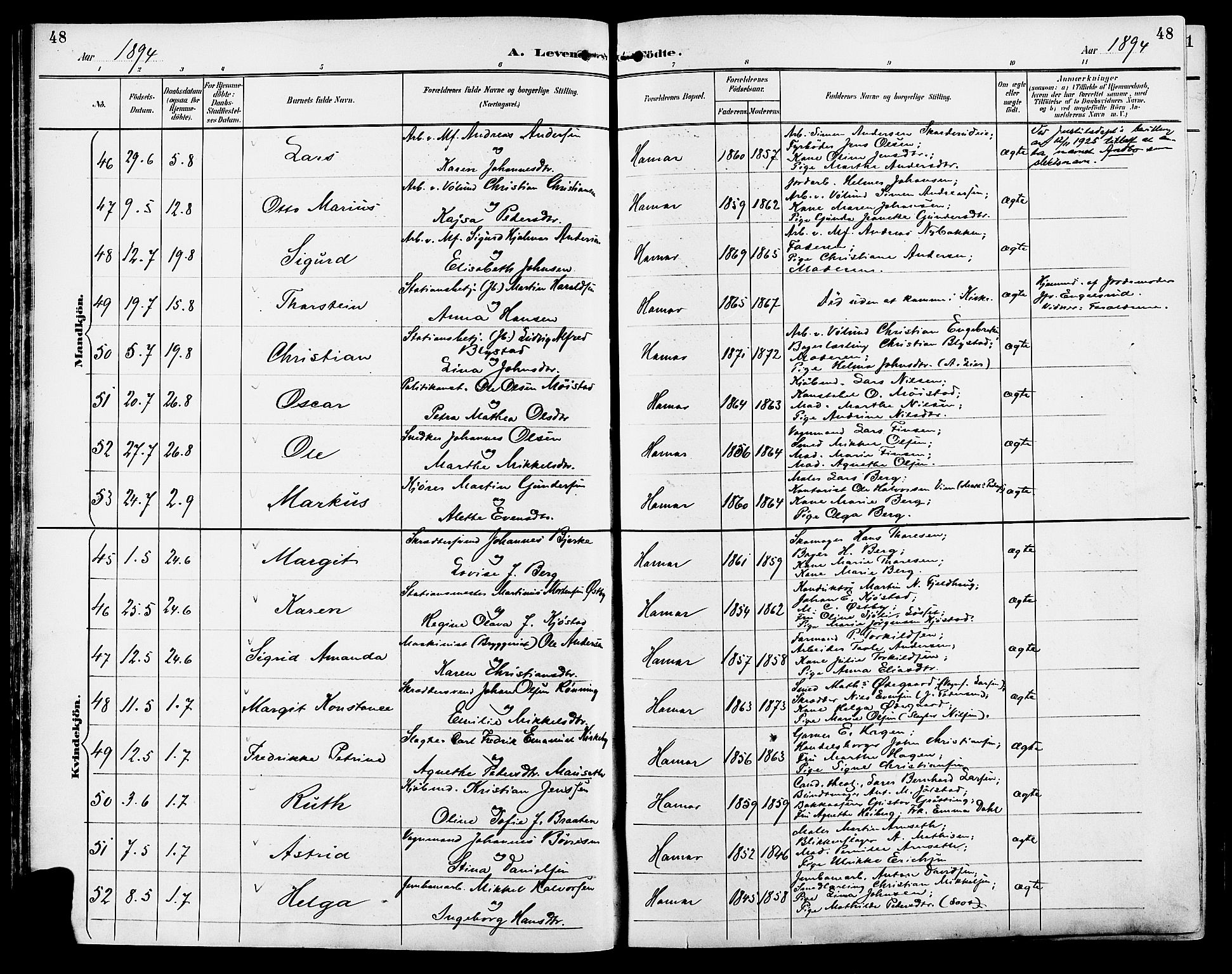 Vang prestekontor, Hedmark, SAH/PREST-008/H/Ha/Haa/L0017: Parish register (official) no. 17, 1890-1899, p. 48