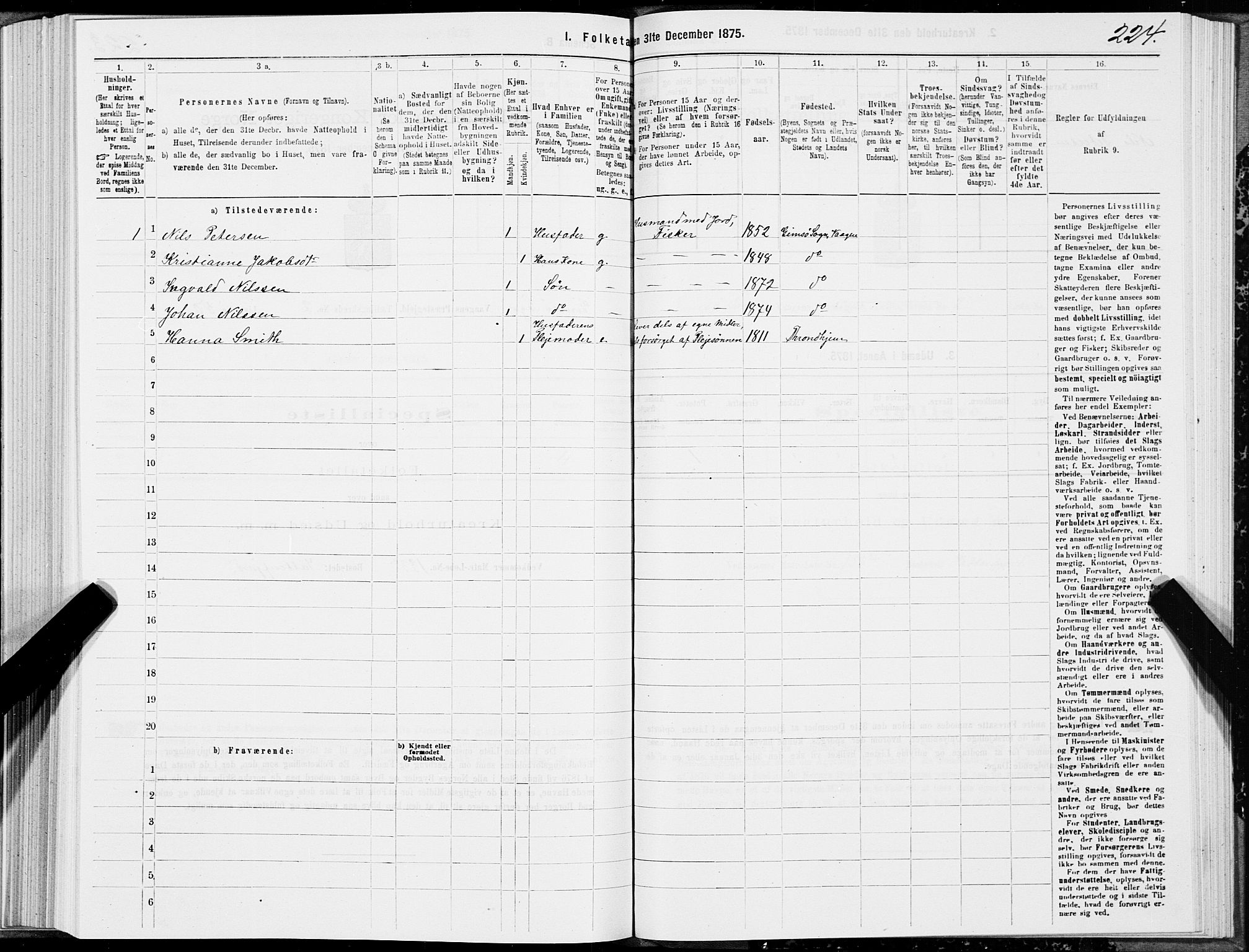 SAT, 1875 census for 1865P Vågan, 1875, p. 5224