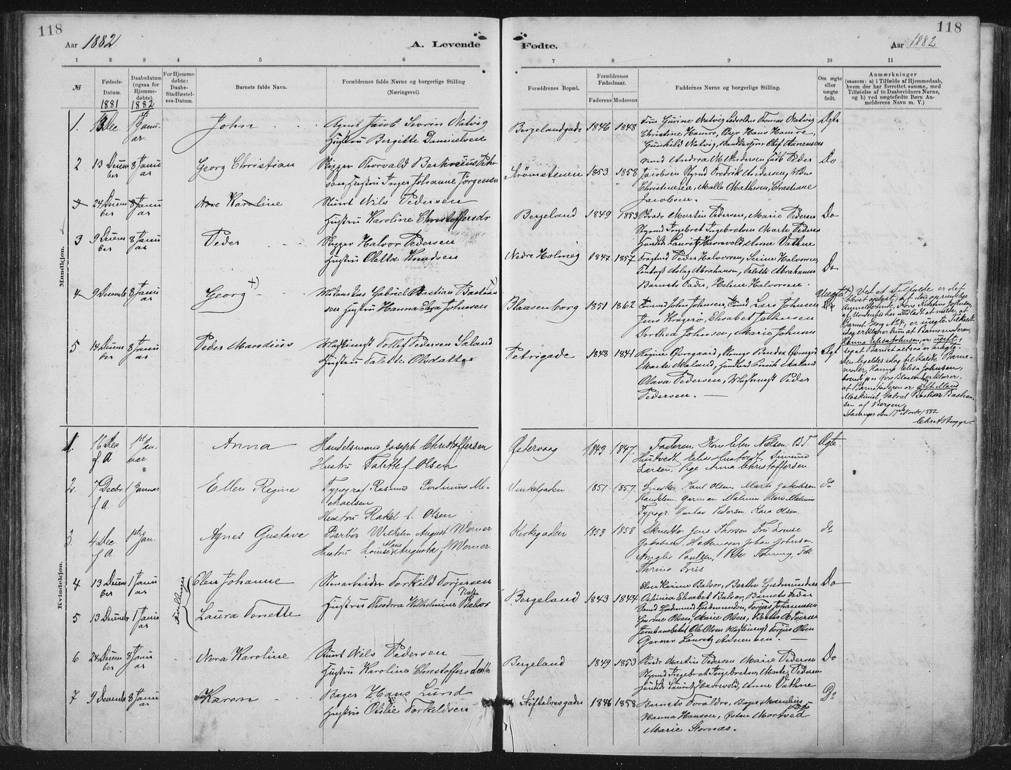 St. Petri sokneprestkontor, AV/SAST-A-101813/001/30/30BA/L0015: Parish register (official) no. A 15, 1879-1888, p. 118