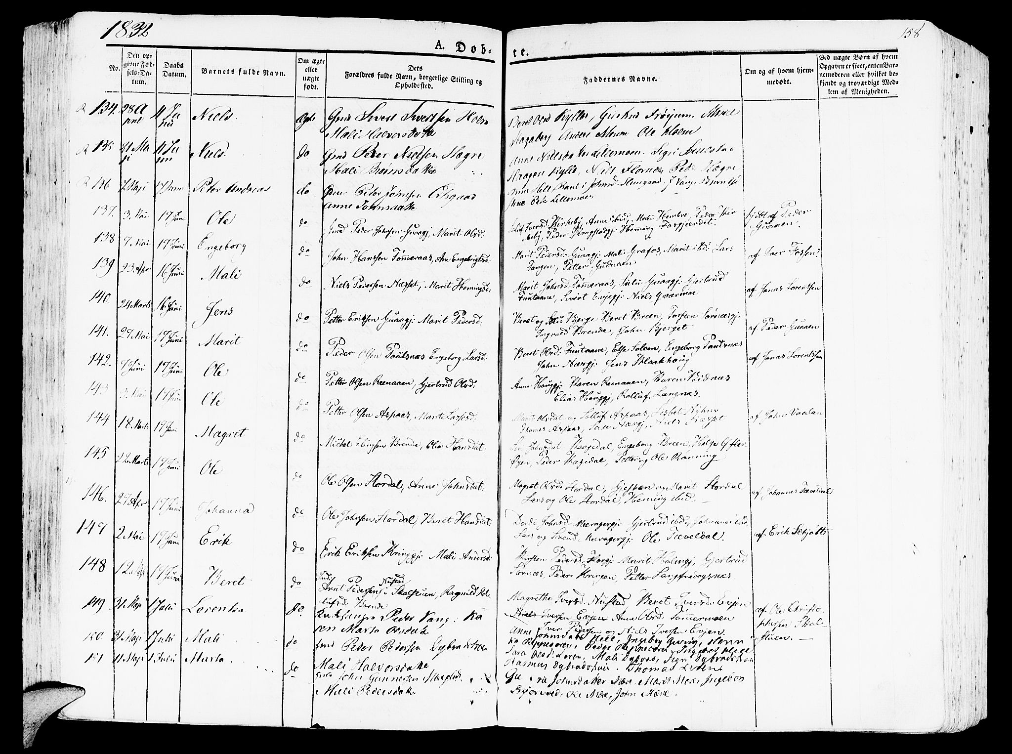 Ministerialprotokoller, klokkerbøker og fødselsregistre - Nord-Trøndelag, SAT/A-1458/709/L0070: Parish register (official) no. 709A10, 1820-1832, p. 158