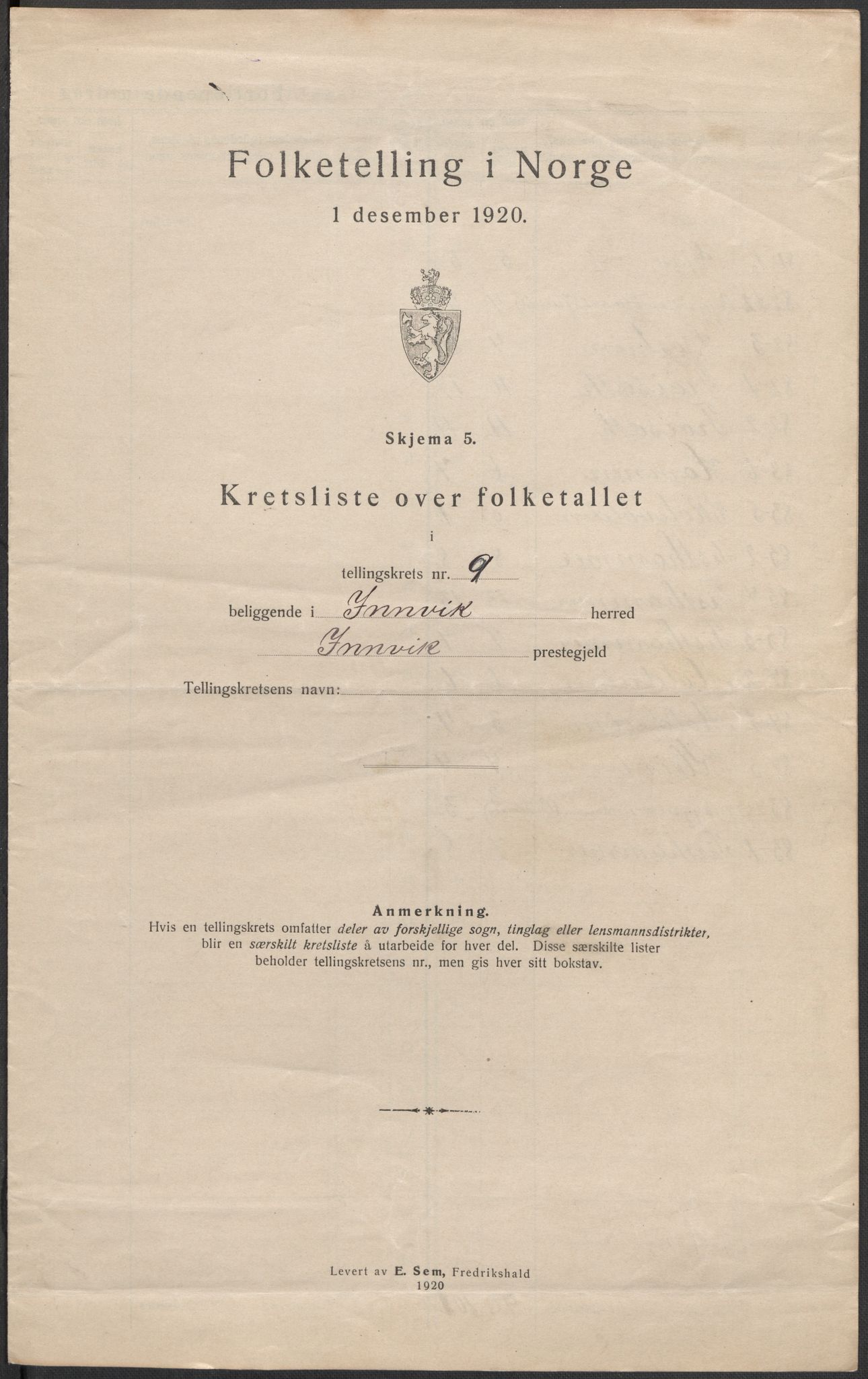 SAB, 1920 census for Innvik, 1920, p. 29