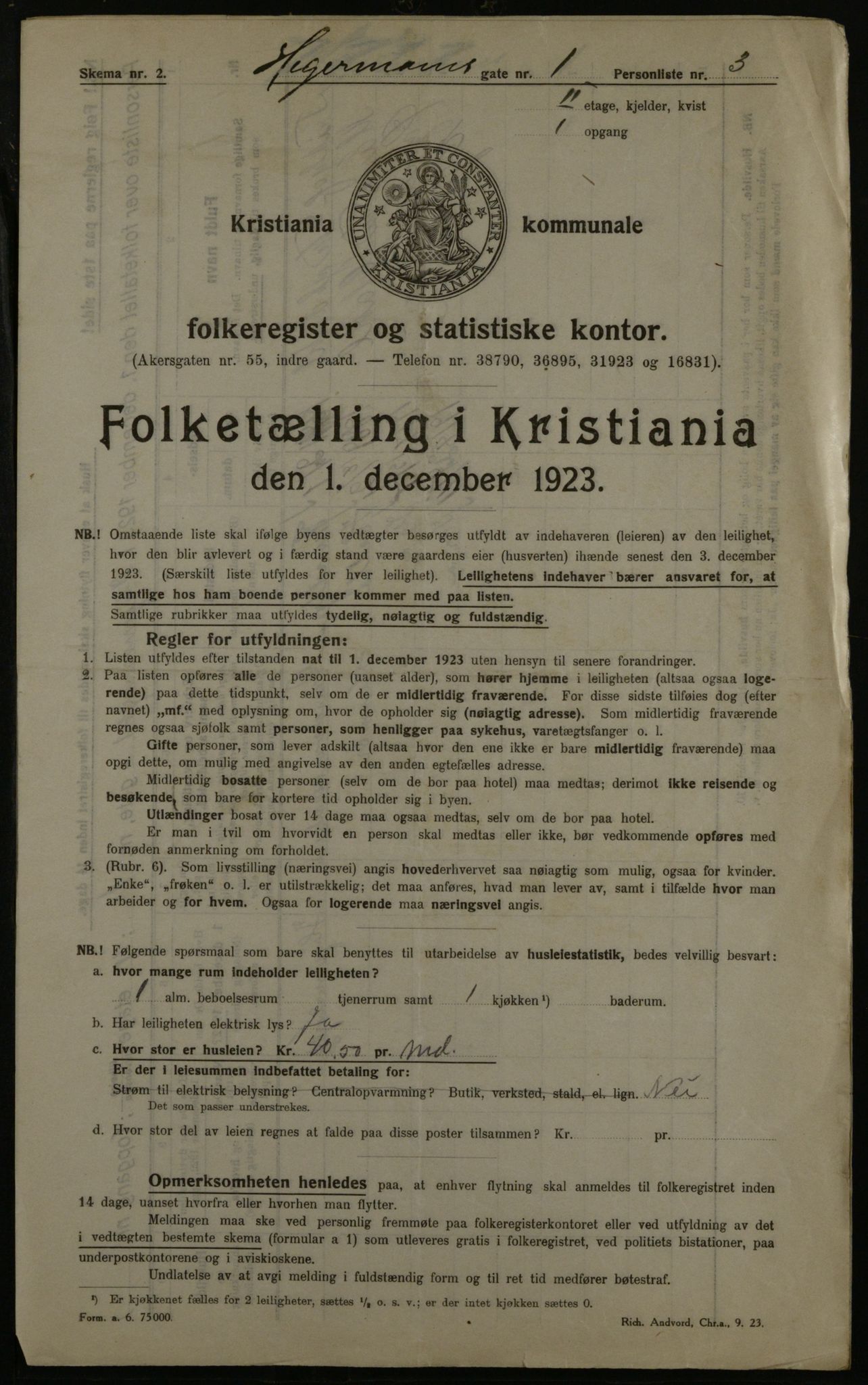 OBA, Municipal Census 1923 for Kristiania, 1923, p. 40799