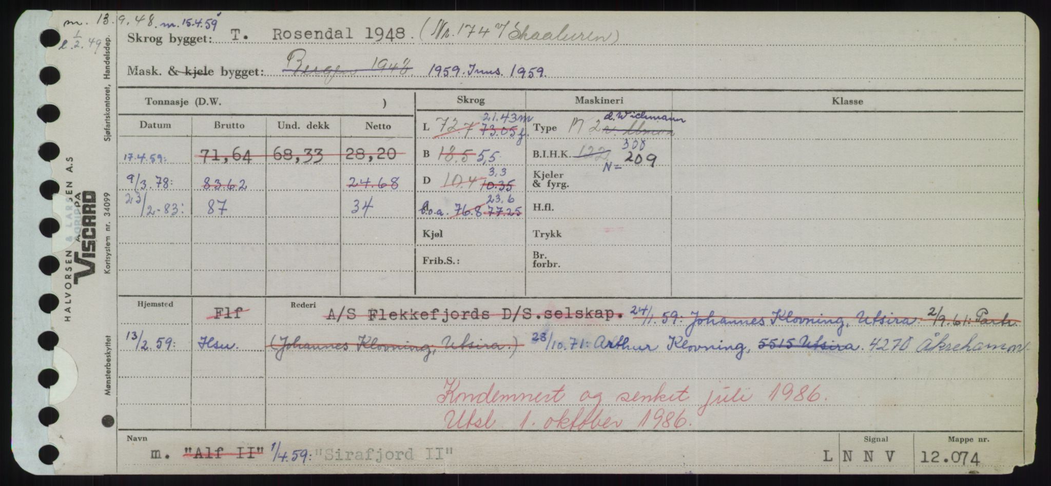 Sjøfartsdirektoratet med forløpere, Skipsmålingen, AV/RA-S-1627/H/Hd/L0033: Fartøy, Sevi-Sjø, p. 233