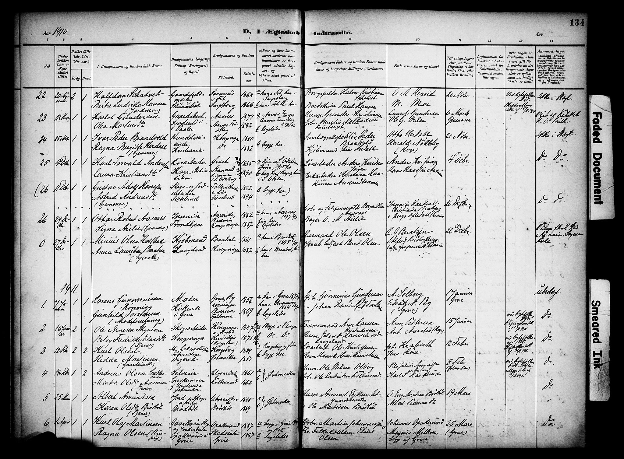 Vinger prestekontor, AV/SAH-PREST-024/H/Ha/Haa/L0016: Parish register (official) no. 16, 1898-1920, p. 134