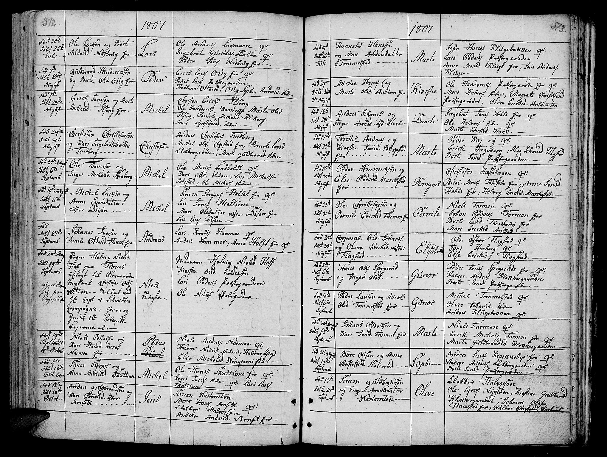 Vang prestekontor, Hedmark, AV/SAH-PREST-008/H/Ha/Haa/L0005: Parish register (official) no. 5, 1732-1809, p. 512-513