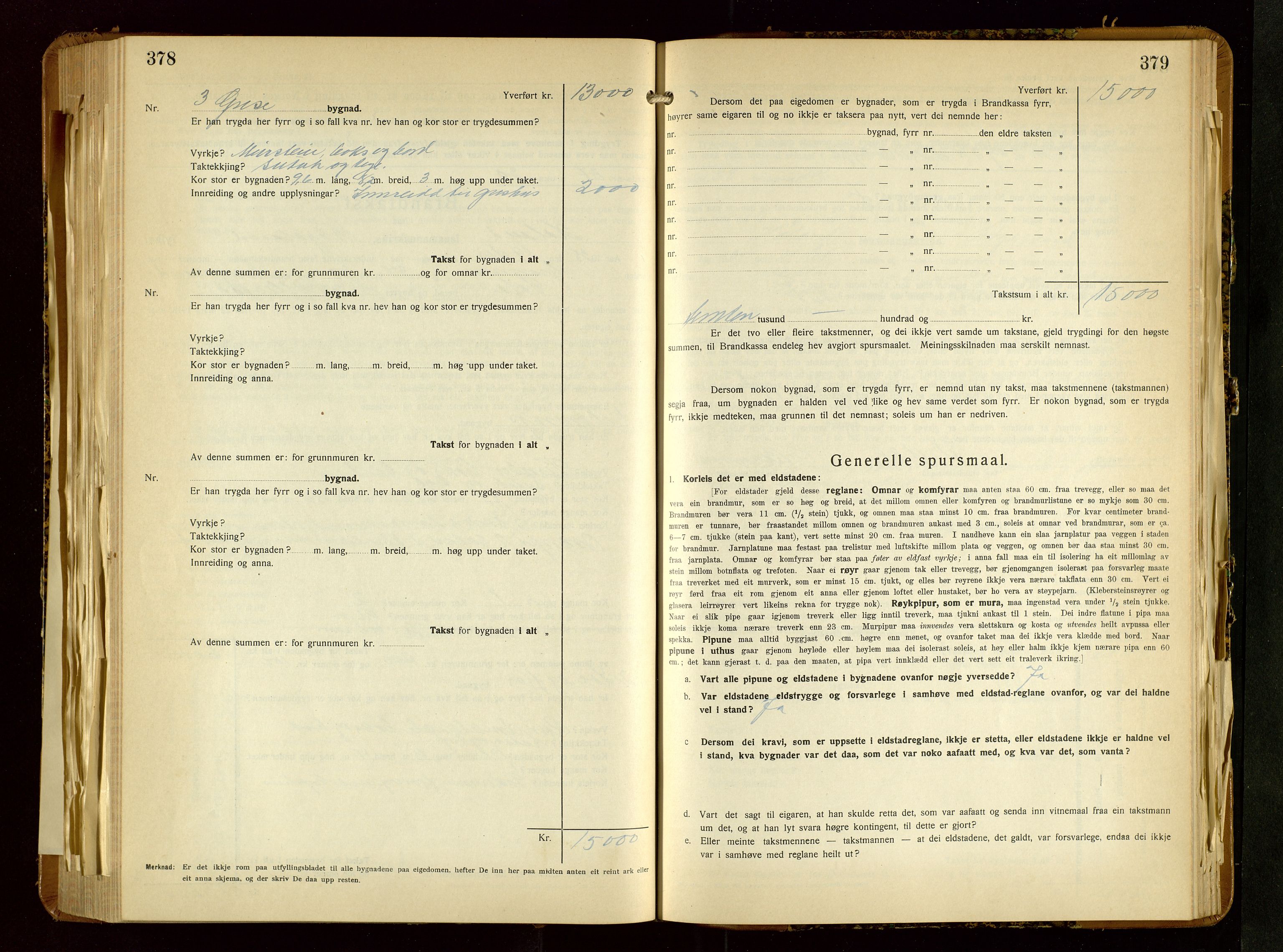 Håland lensmannskontor, SAST/A-100100/Gob/L0010: Branntakstprotokoll - skjematakst. Register i boken., 1933-1936, p. 378-379