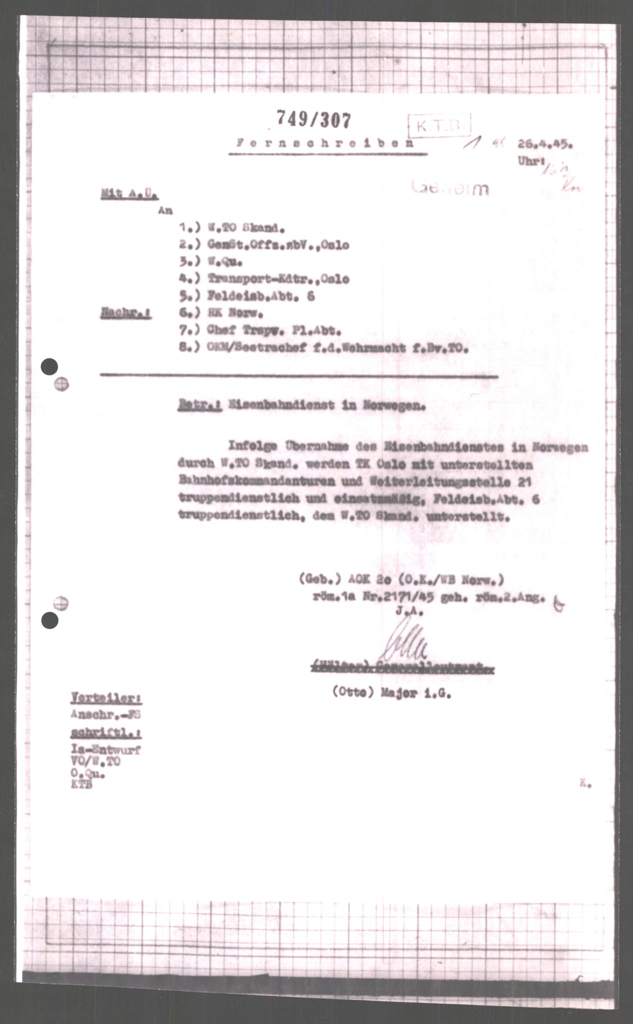 Forsvarets Overkommando. 2 kontor. Arkiv 11.4. Spredte tyske arkivsaker, AV/RA-RAFA-7031/D/Dar/Dara/L0004: Krigsdagbøker for 20. Gebirgs-Armee-Oberkommando (AOK 20), 1945, p. 783