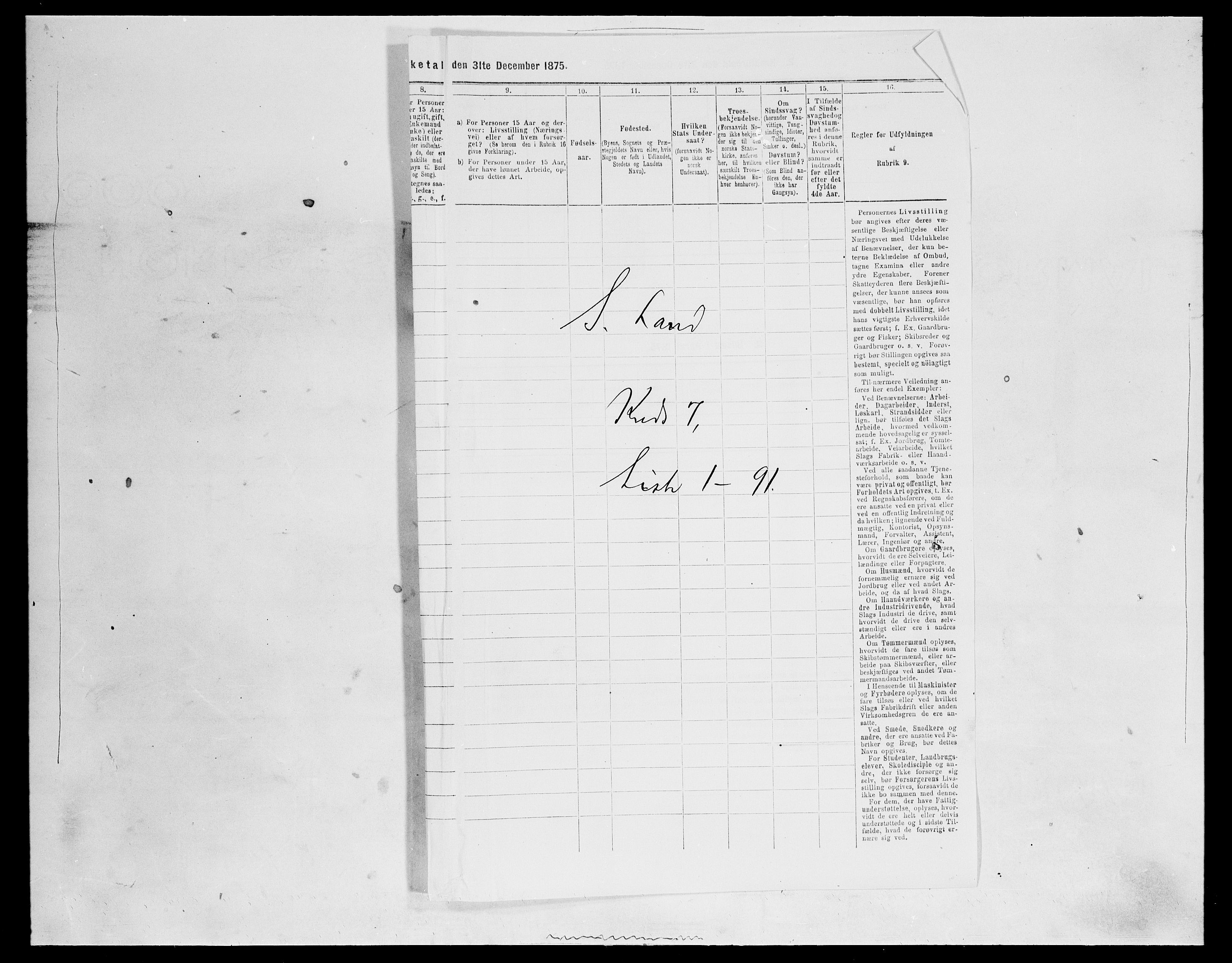 SAH, 1875 census for 0536P Søndre Land, 1875, p. 1013