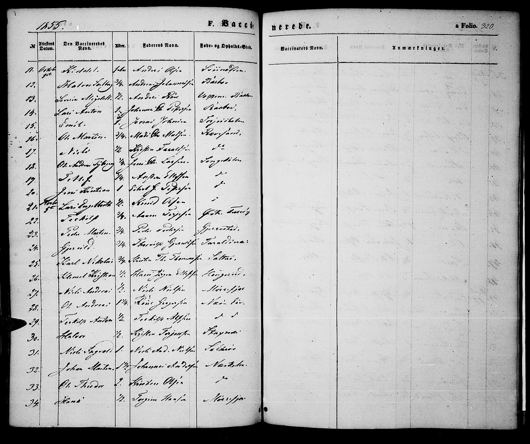 Tromøy sokneprestkontor, SAK/1111-0041/F/Fa/L0005: Parish register (official) no. A 5, 1847-1856, p. 320