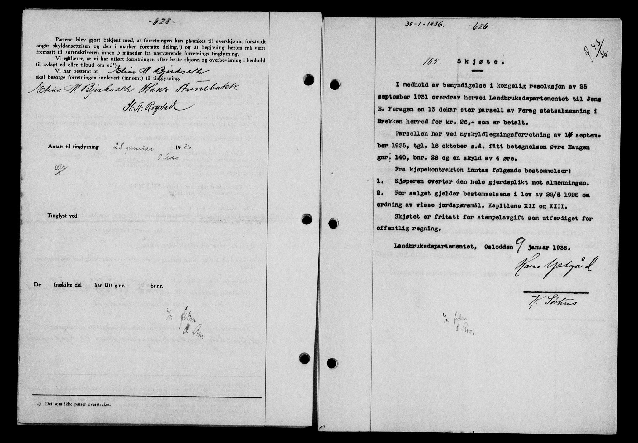 Gauldal sorenskriveri, SAT/A-0014/1/2/2C/L0045: Mortgage book no. 47-49, 1935-1936, Deed date: 30.01.1936