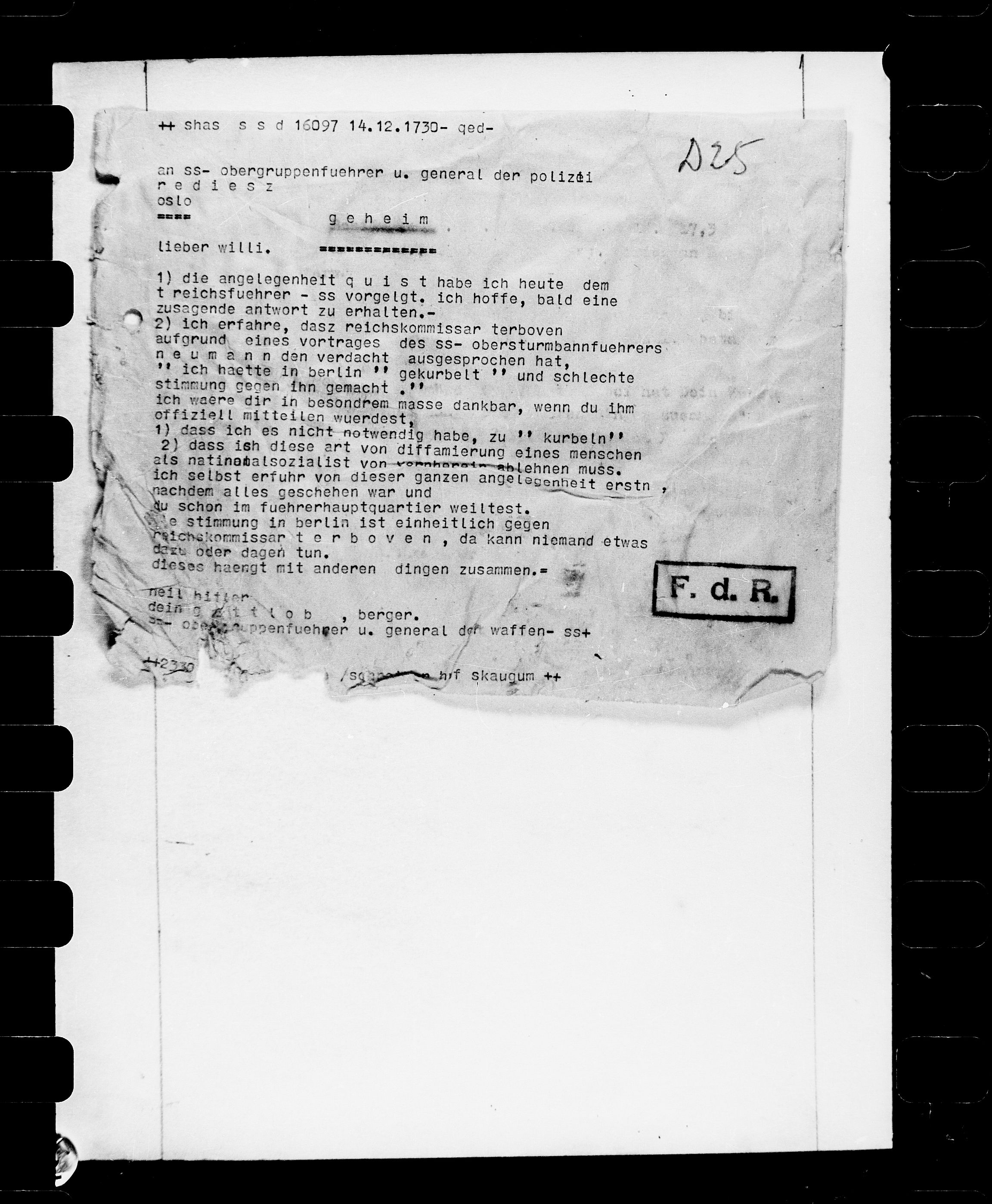 Documents Section, AV/RA-RAFA-2200/V/L0072: Film med FO IIs bestillingsnummer., 1940-1945, p. 288