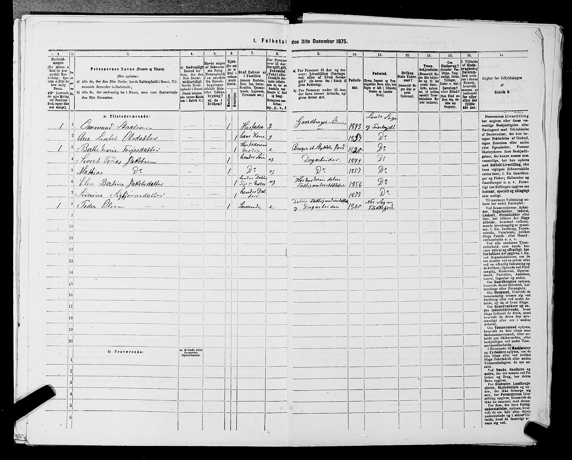 SAST, 1875 census for 1112P Lund, 1875, p. 152