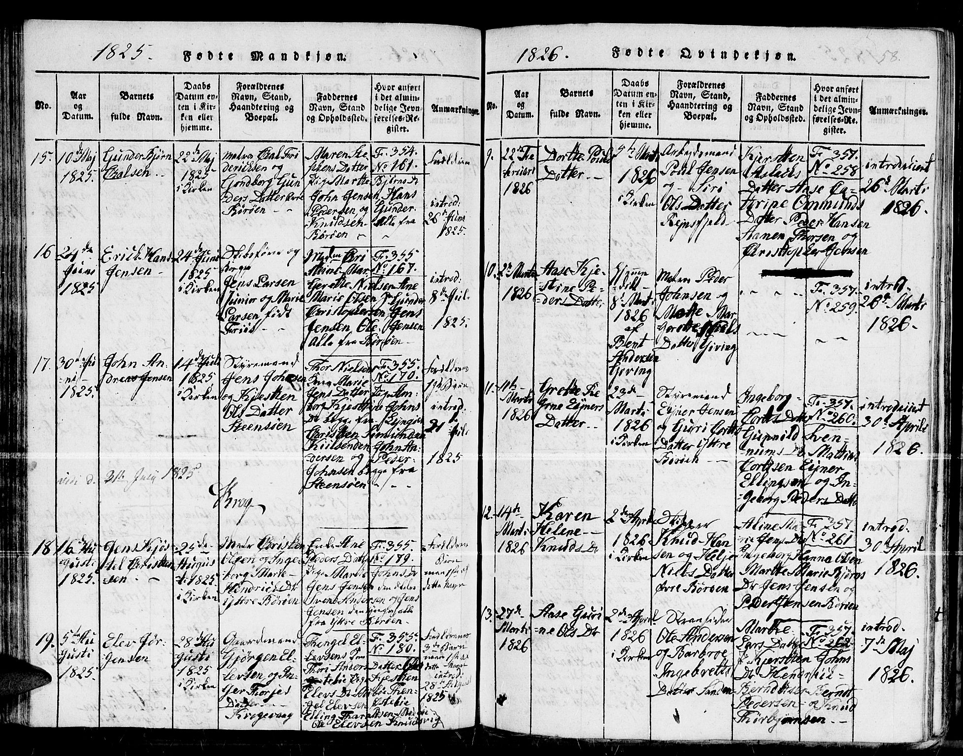 Dypvåg sokneprestkontor, SAK/1111-0007/F/Fb/Fba/L0009: Parish register (copy) no. B 9, 1816-1842, p. 58