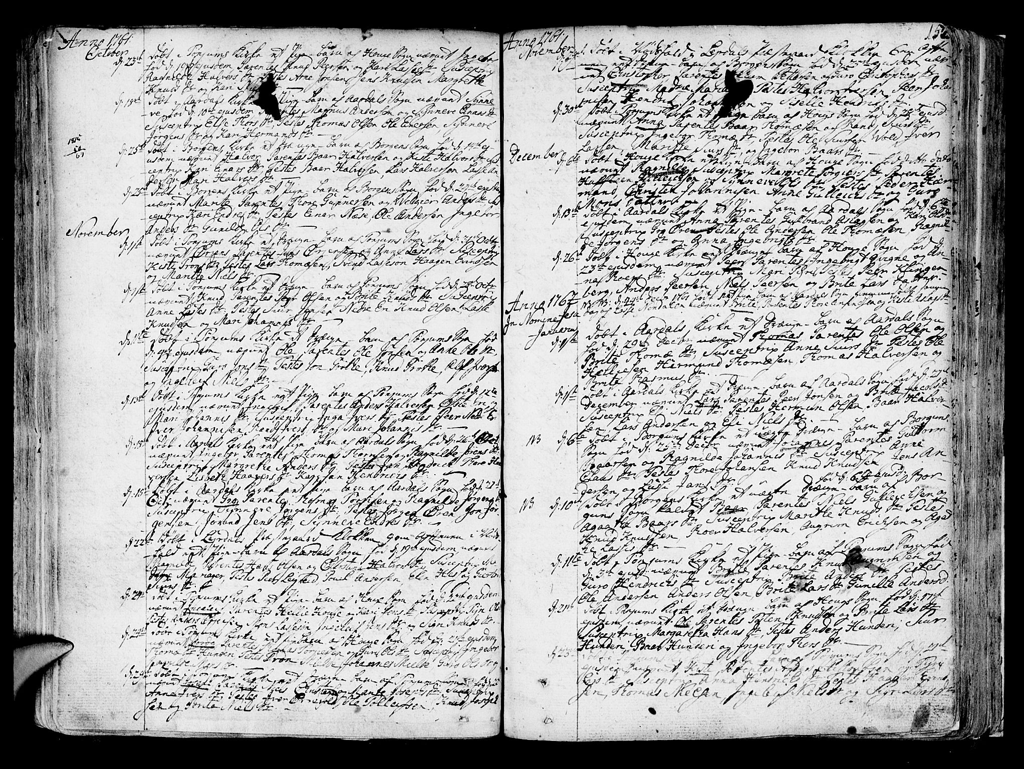 Lærdal sokneprestembete, SAB/A-81201: Parish register (official) no. A 2, 1752-1782, p. 152
