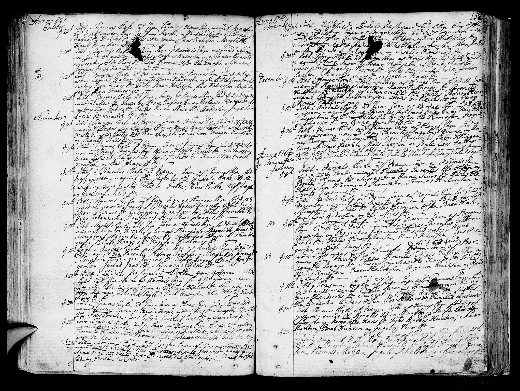 Lærdal sokneprestembete, AV/SAB-A-81201: Parish register (official) no. A 2, 1752-1782, p. 152