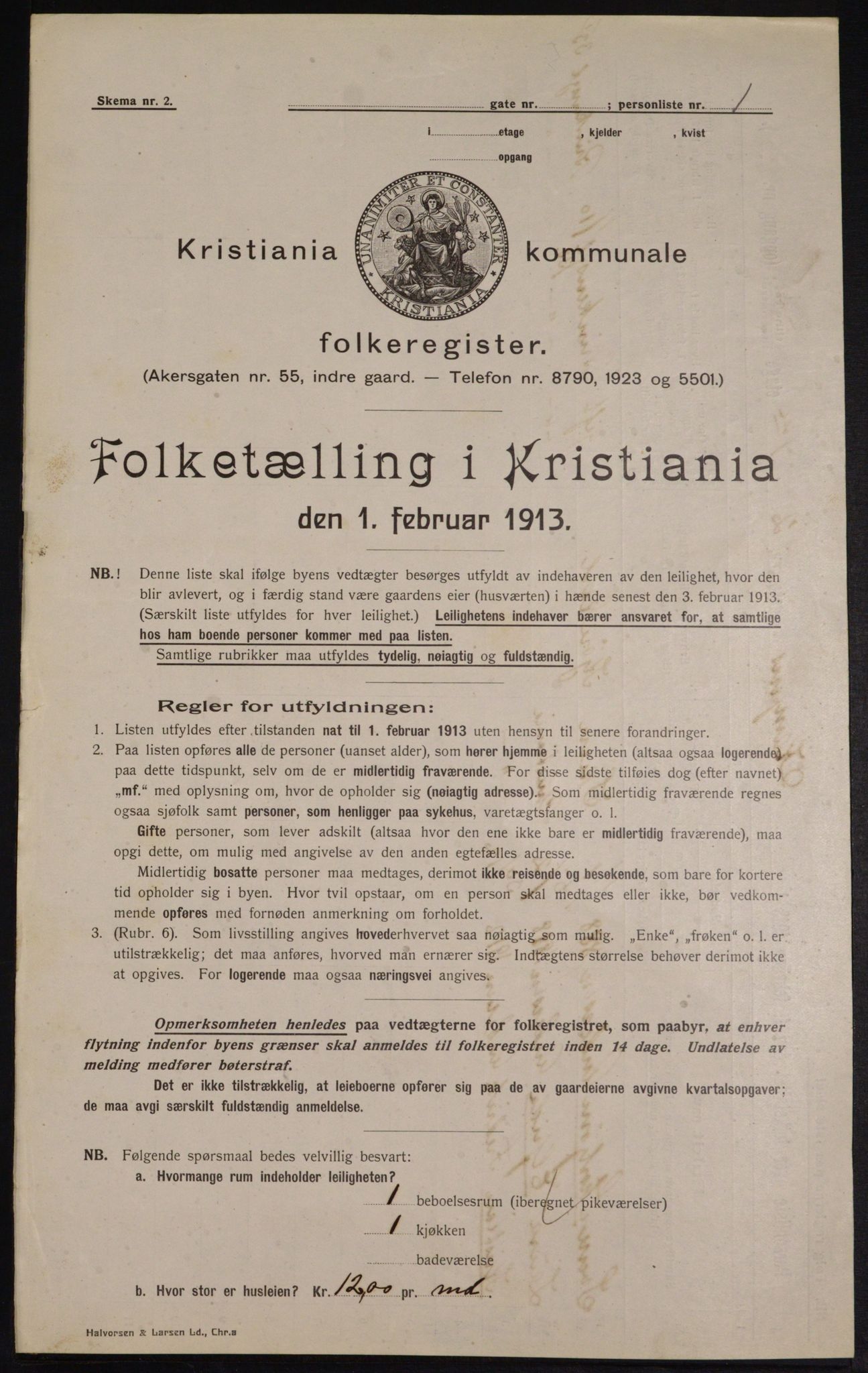 OBA, Municipal Census 1913 for Kristiania, 1913, p. 47506