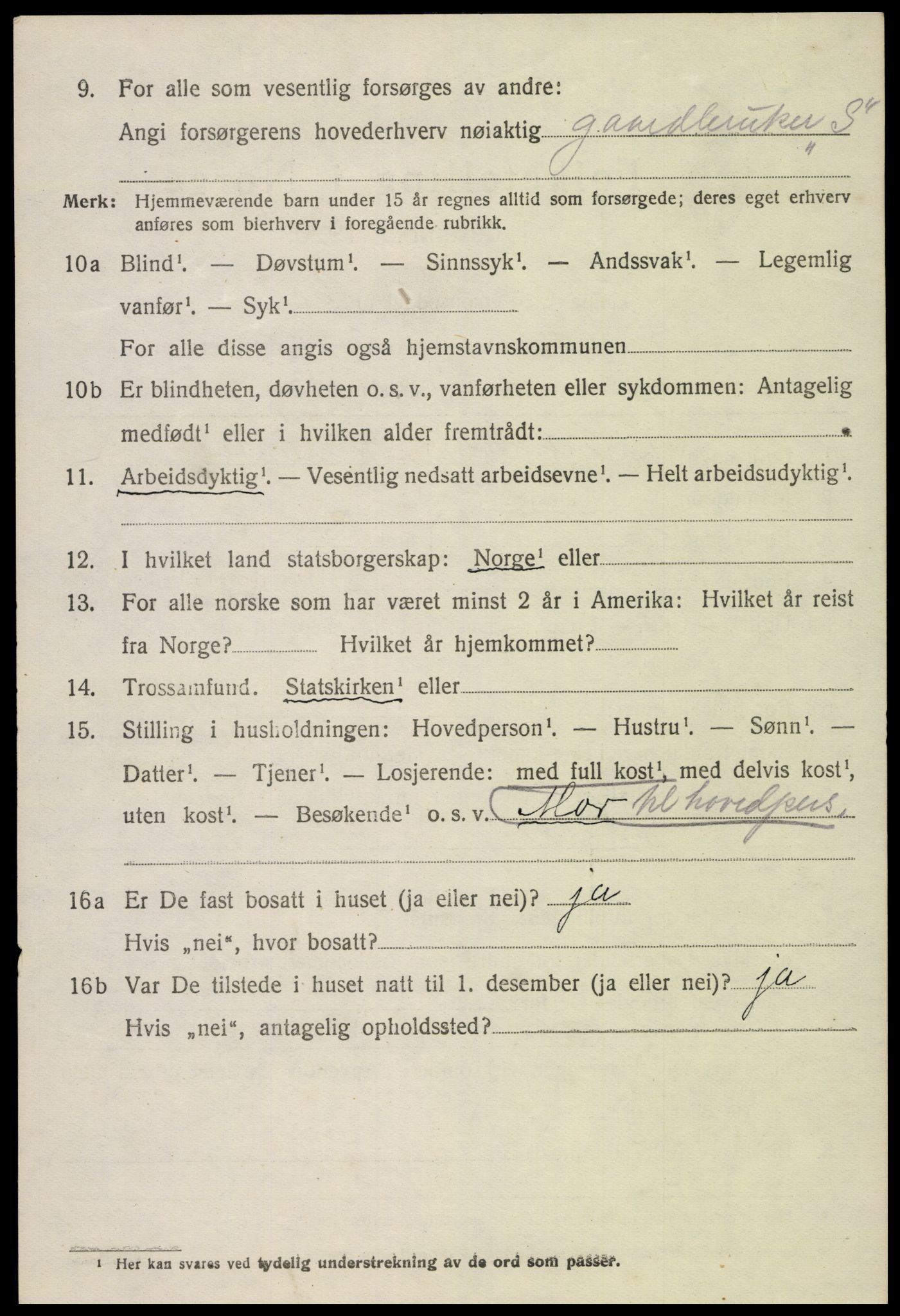 SAK, 1920 census for Bygland, 1920, p. 1680