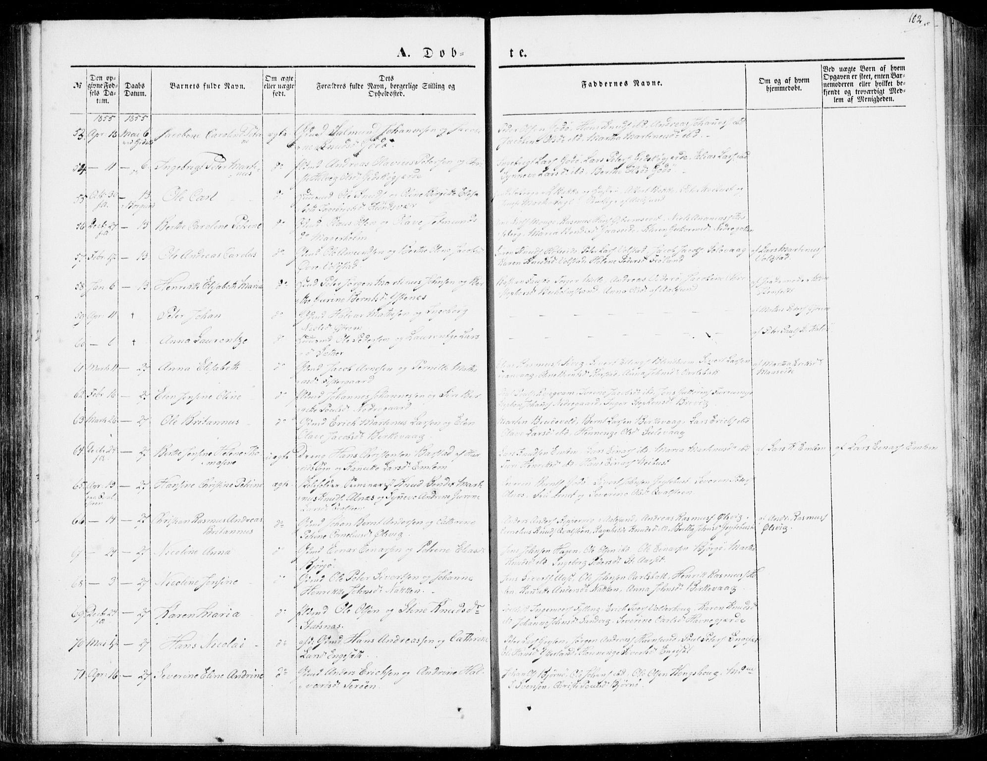 Ministerialprotokoller, klokkerbøker og fødselsregistre - Møre og Romsdal, AV/SAT-A-1454/528/L0397: Parish register (official) no. 528A08, 1848-1858, p. 102