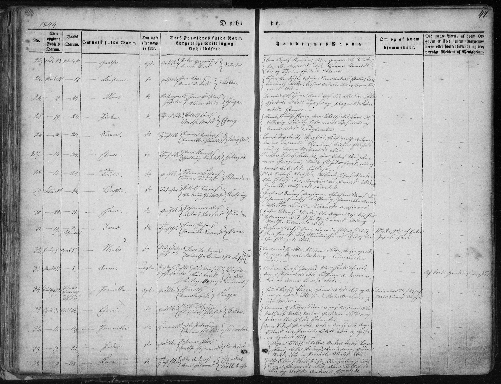 Fjaler sokneprestembete, AV/SAB-A-79801/H/Haa/Haaa/L0006: Parish register (official) no. A 6, 1835-1884, p. 47