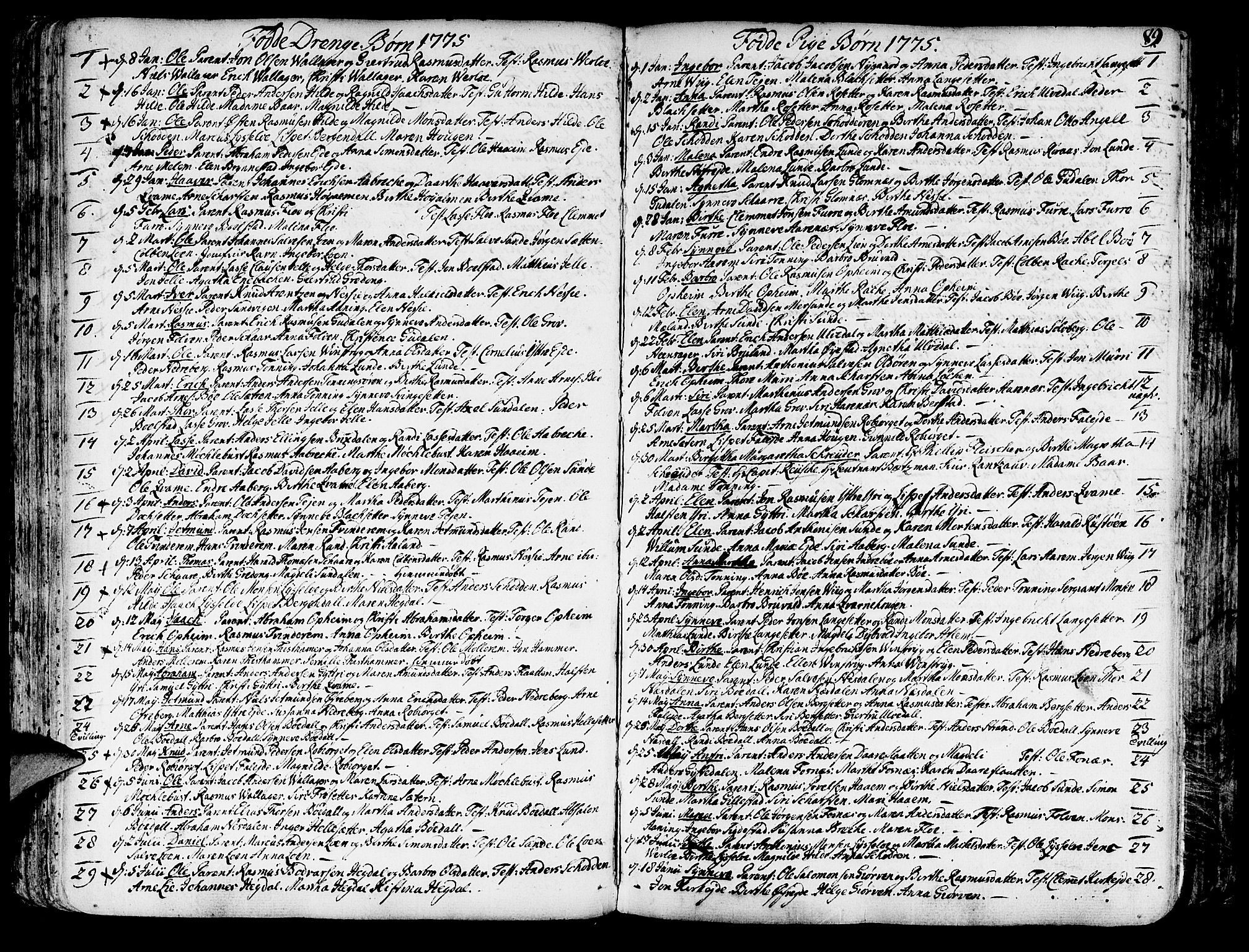 Innvik sokneprestembete, SAB/A-80501: Parish register (official) no. A 1, 1750-1816, p. 89