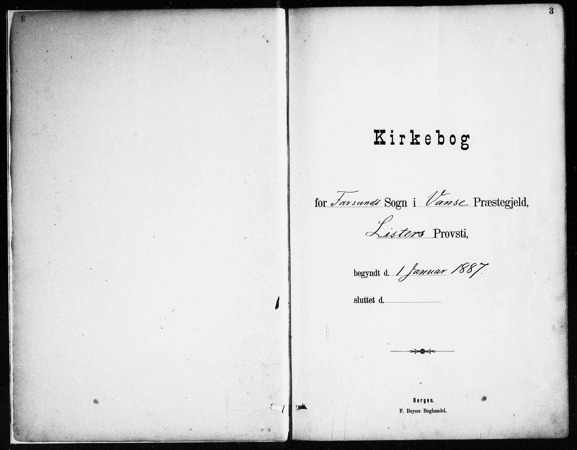 Farsund sokneprestkontor, SAK/1111-0009/F/Fa/L0006: Parish register (official) no. A 6, 1887-1920, p. 3