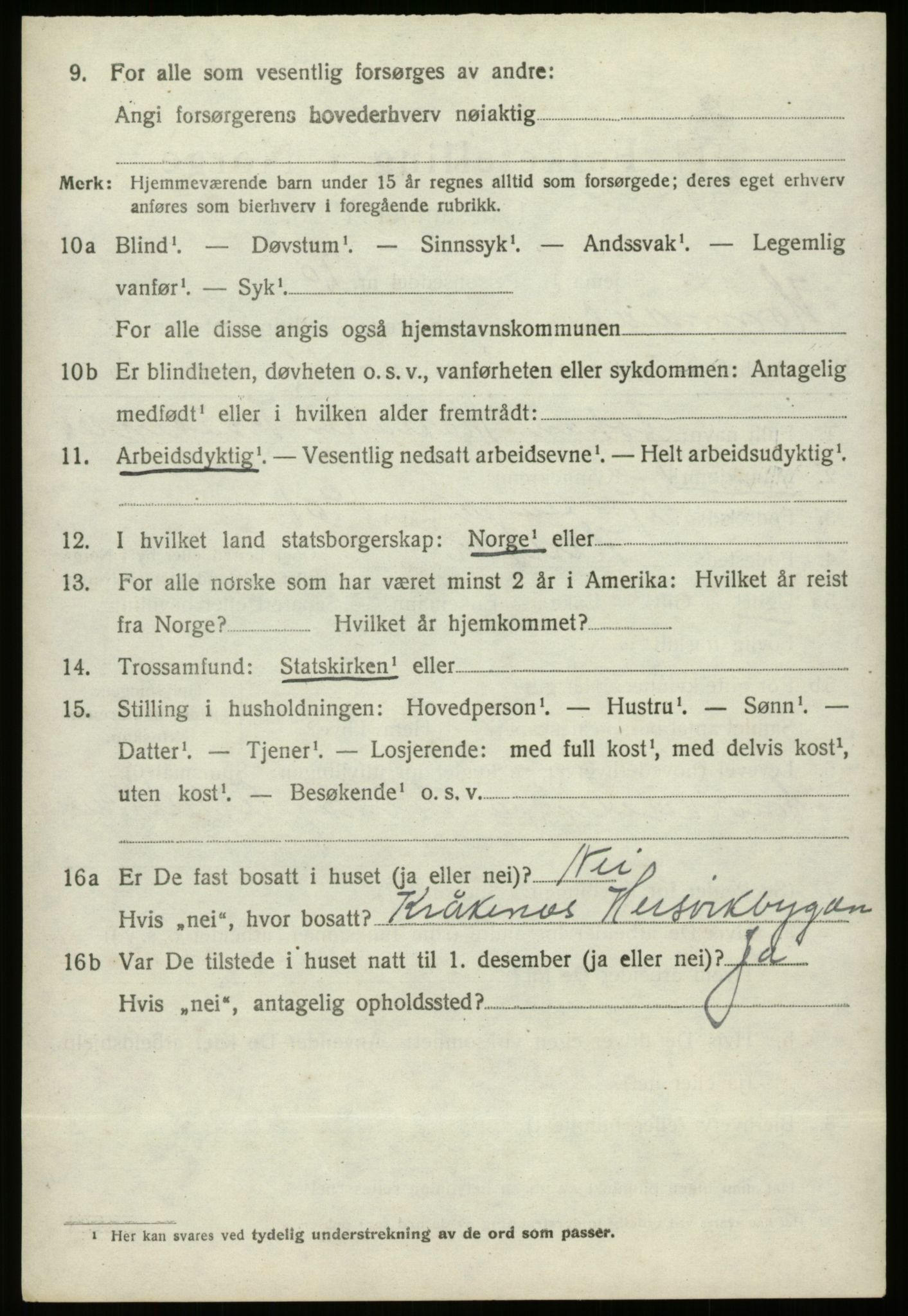 SAB, 1920 census for Hornindal, 1920, p. 3601
