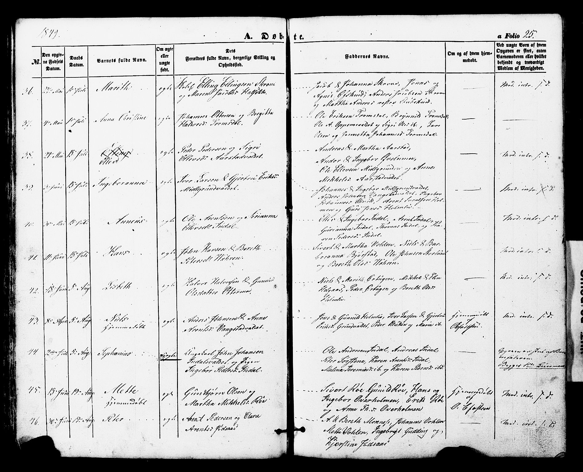 Ministerialprotokoller, klokkerbøker og fødselsregistre - Nord-Trøndelag, AV/SAT-A-1458/724/L0268: Parish register (copy) no. 724C04, 1846-1878, p. 25