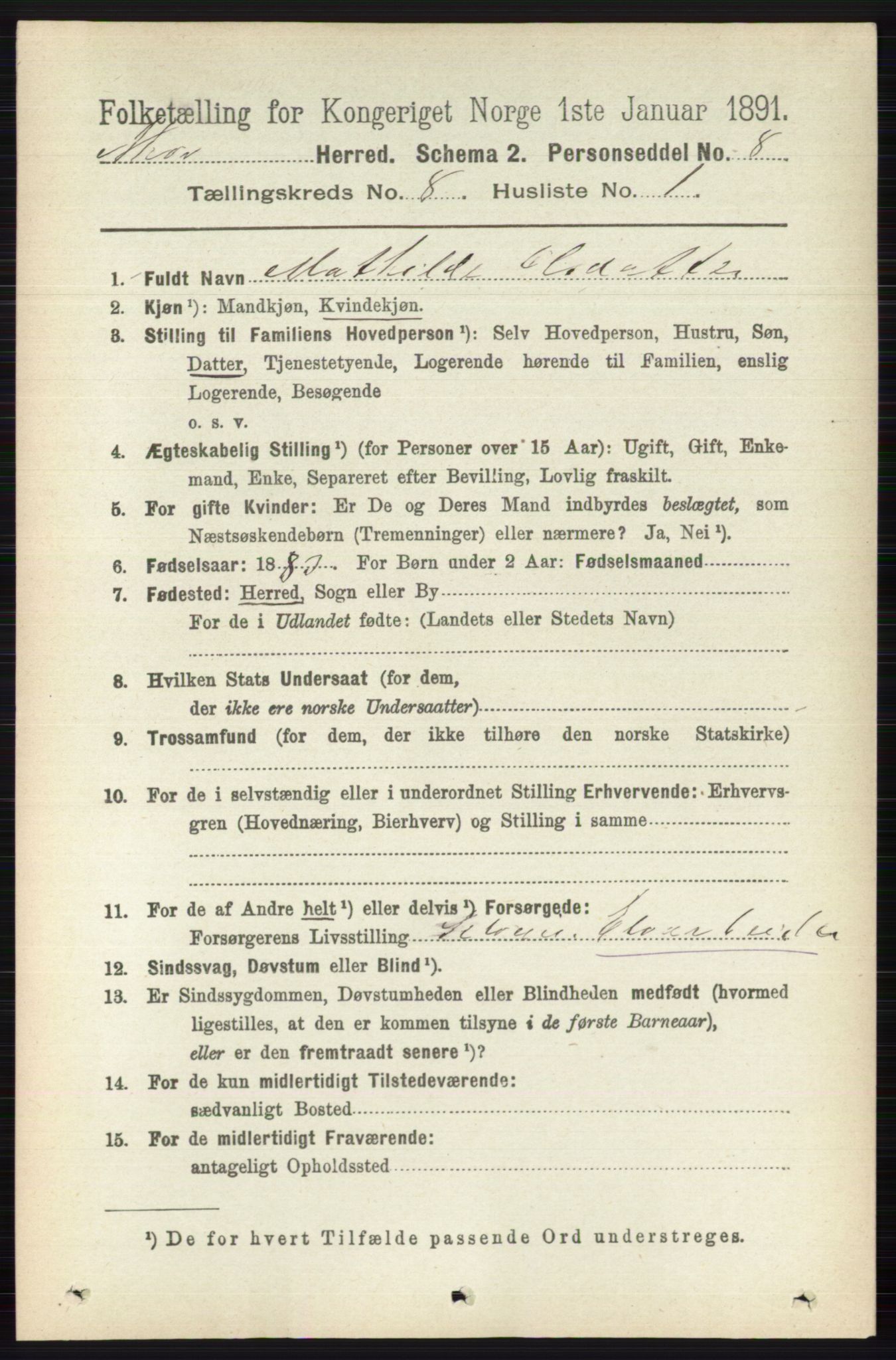 RA, 1891 census for 0613 Norderhov, 1891, p. 5566