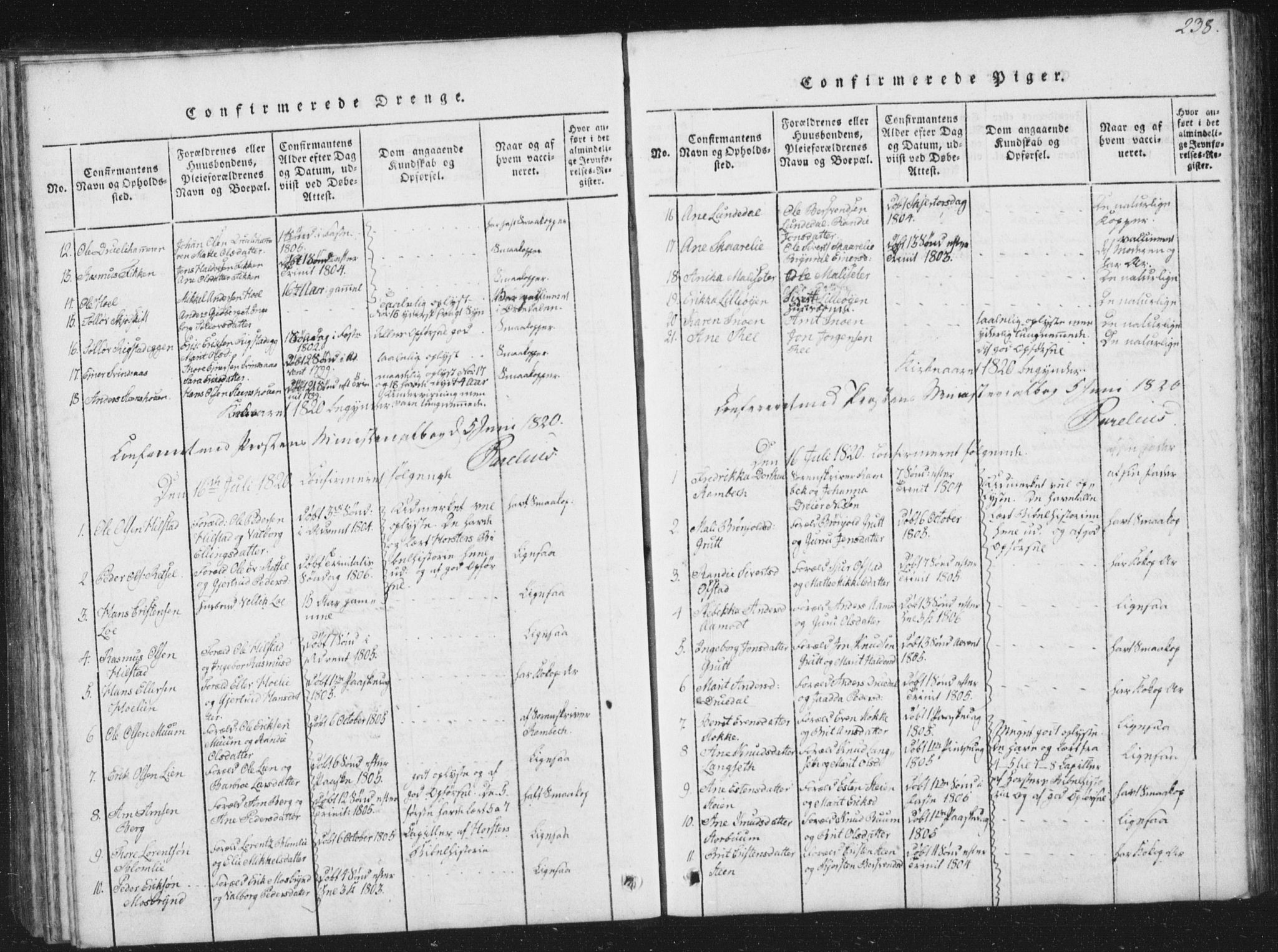 Ministerialprotokoller, klokkerbøker og fødselsregistre - Sør-Trøndelag, SAT/A-1456/672/L0862: Parish register (copy) no. 672C01, 1816-1831, p. 238