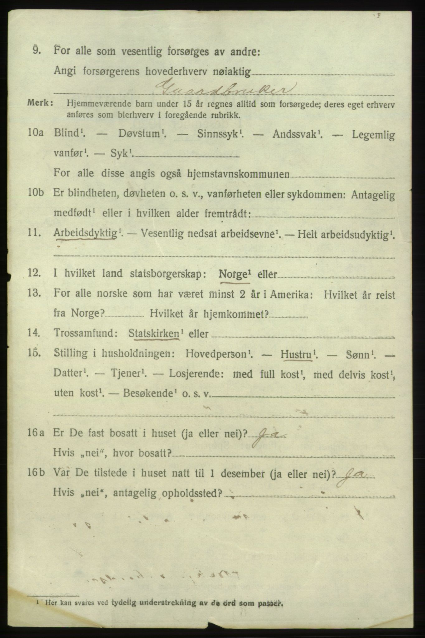 SAB, 1920 census for Fjelberg, 1920, p. 684