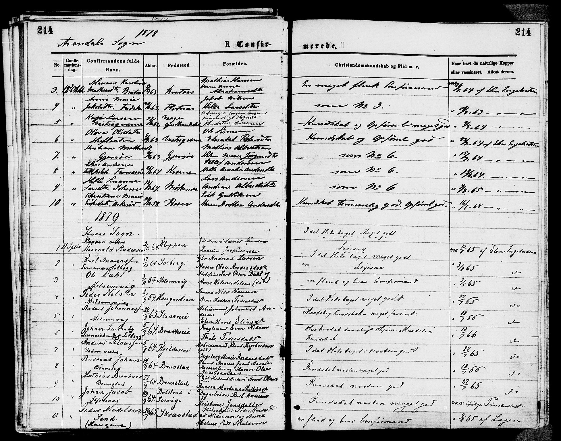 Stokke kirkebøker, SAKO/A-320/F/Fa/L0009: Parish register (official) no. I 9, 1872-1883, p. 214
