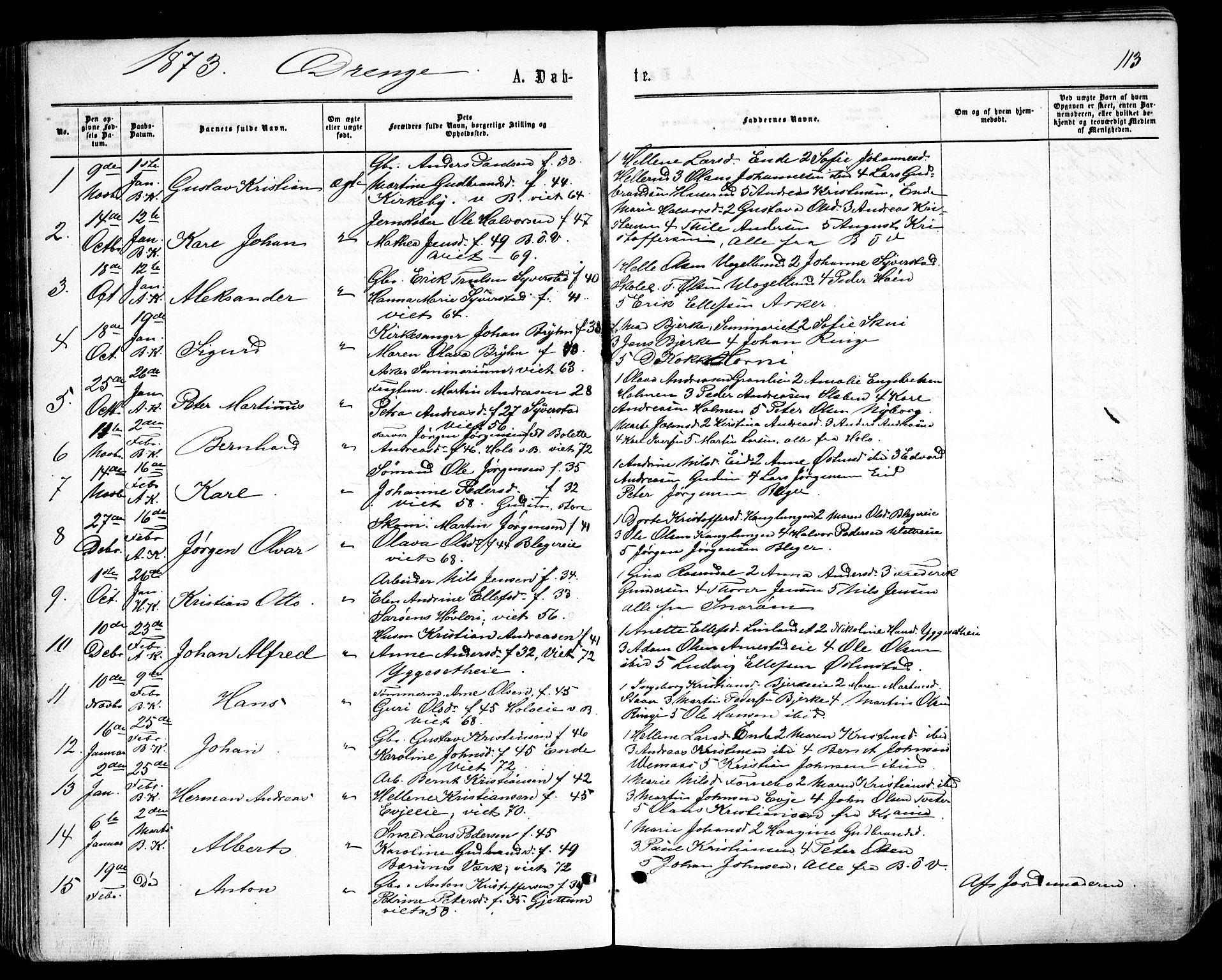 Asker prestekontor Kirkebøker, SAO/A-10256a/F/Fa/L0008: Parish register (official) no. I 8, 1865-1878, p. 113