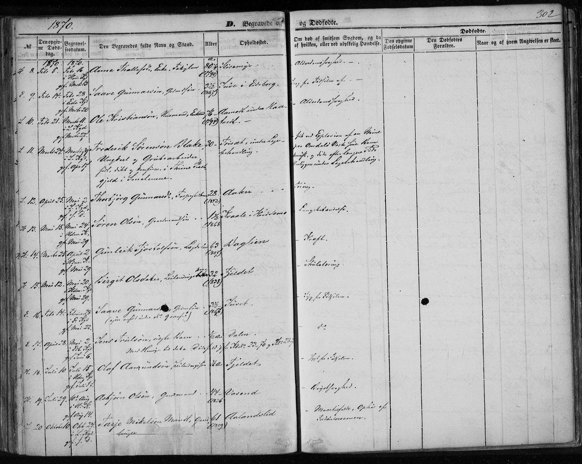 Lårdal kirkebøker, SAKO/A-284/F/Fa/L0006: Parish register (official) no. I 6, 1861-1886, p. 302