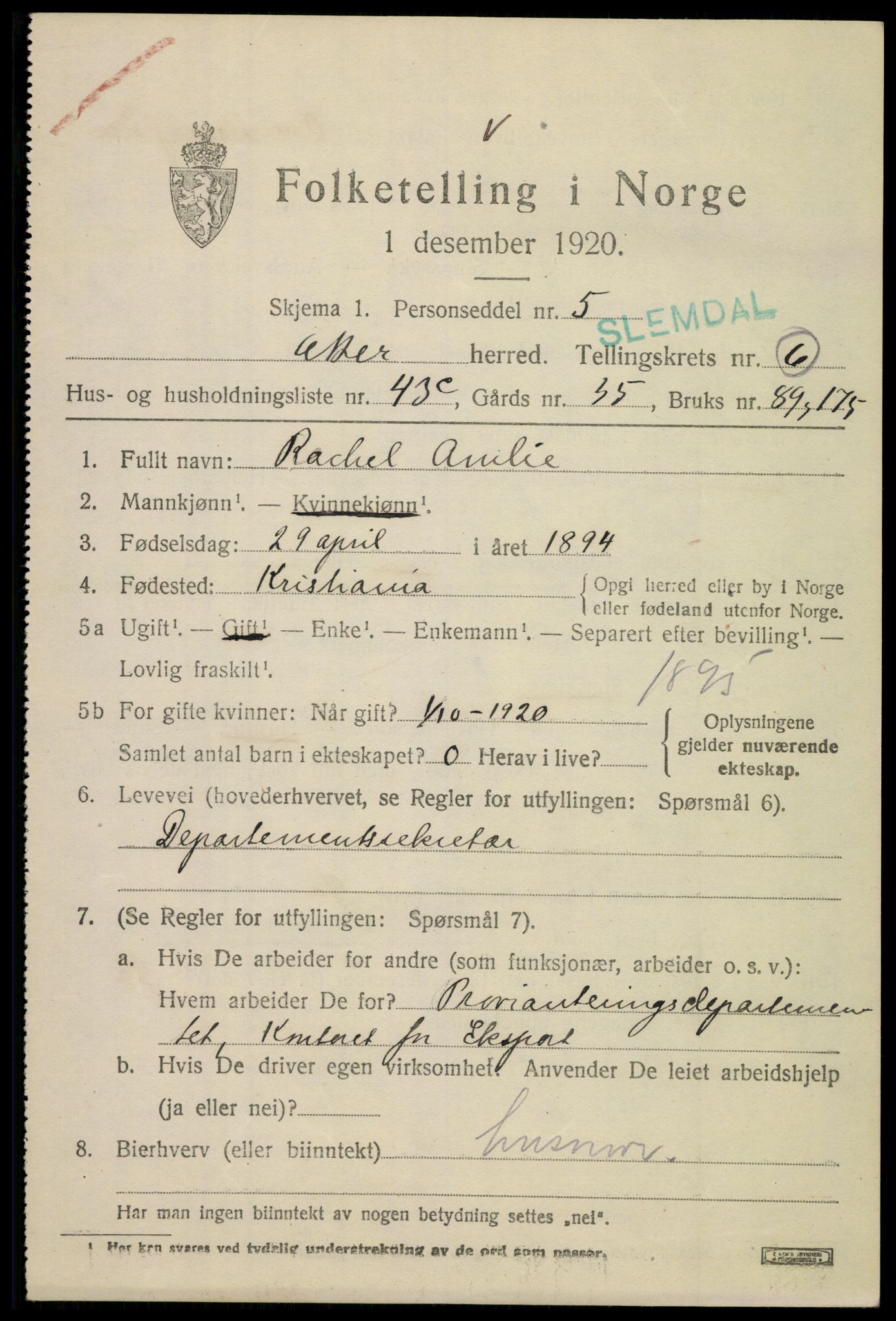 SAO, 1920 census for Aker, 1920, p. 34884