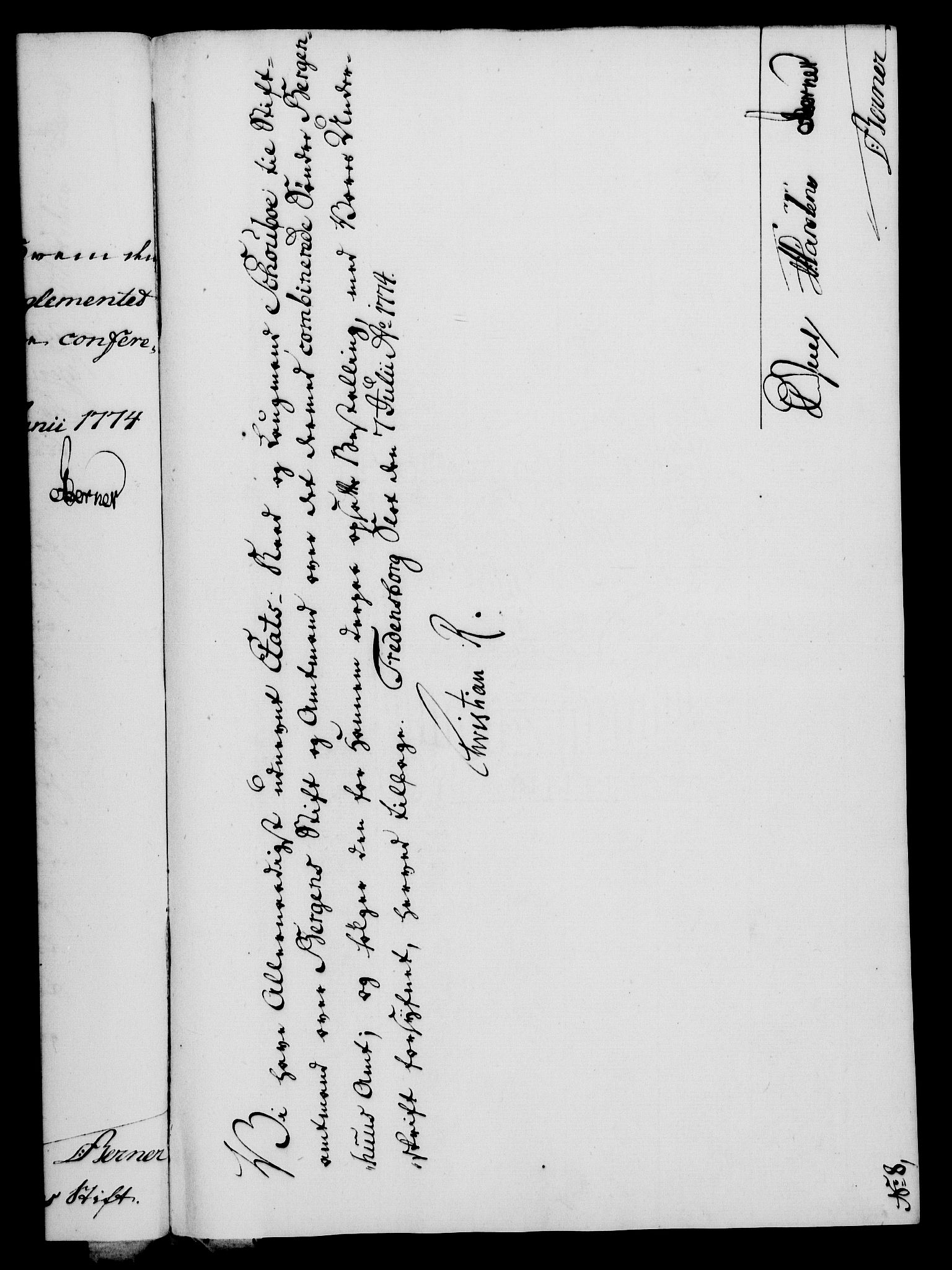 Rentekammeret, Kammerkanselliet, RA/EA-3111/G/Gf/Gfa/L0056: Norsk relasjons- og resolusjonsprotokoll (merket RK 52.56), 1774, p. 138