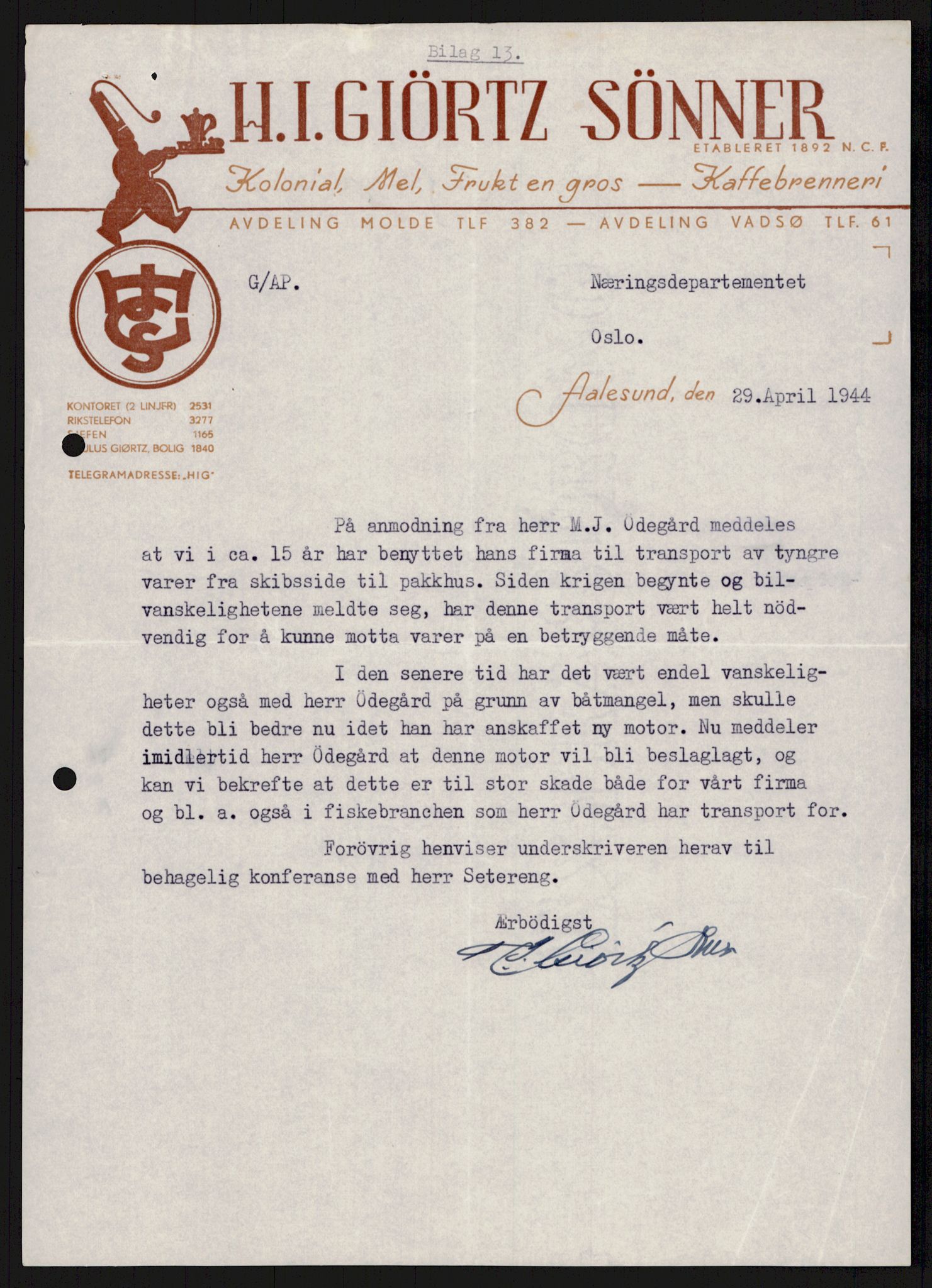 Direktoratet for industriforsyning, Sekretariatet, AV/RA-S-4153/D/Df/L0055: 9. Metallkontoret, 1940-1945, p. 237