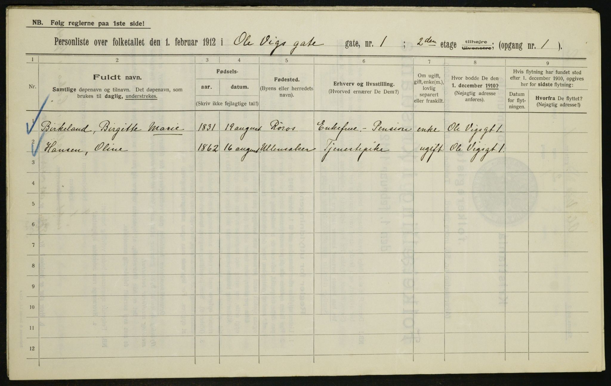 OBA, Municipal Census 1912 for Kristiania, 1912, p. 76027