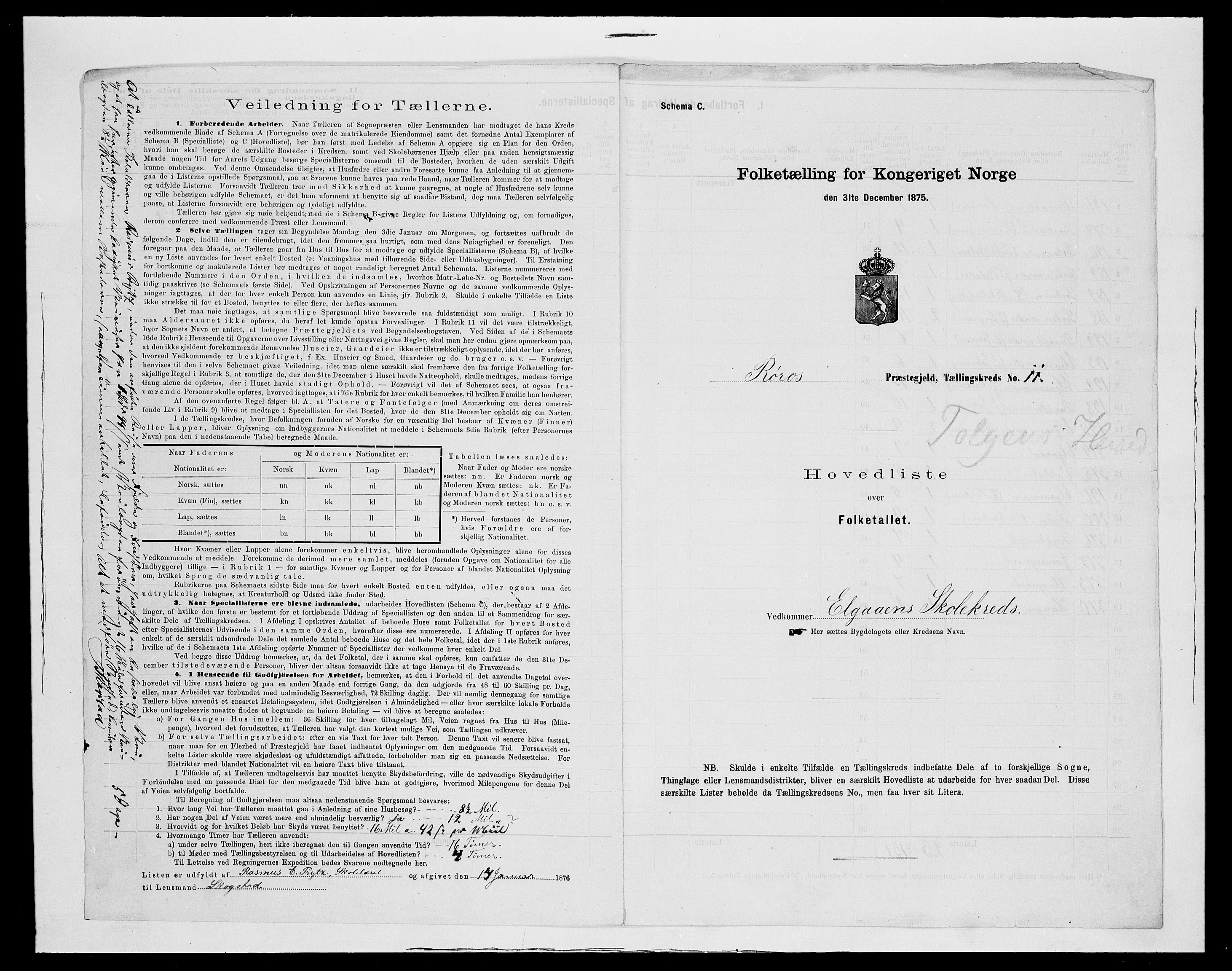 SAH, 1875 census for 0436P Tolga, 1875, p. 186