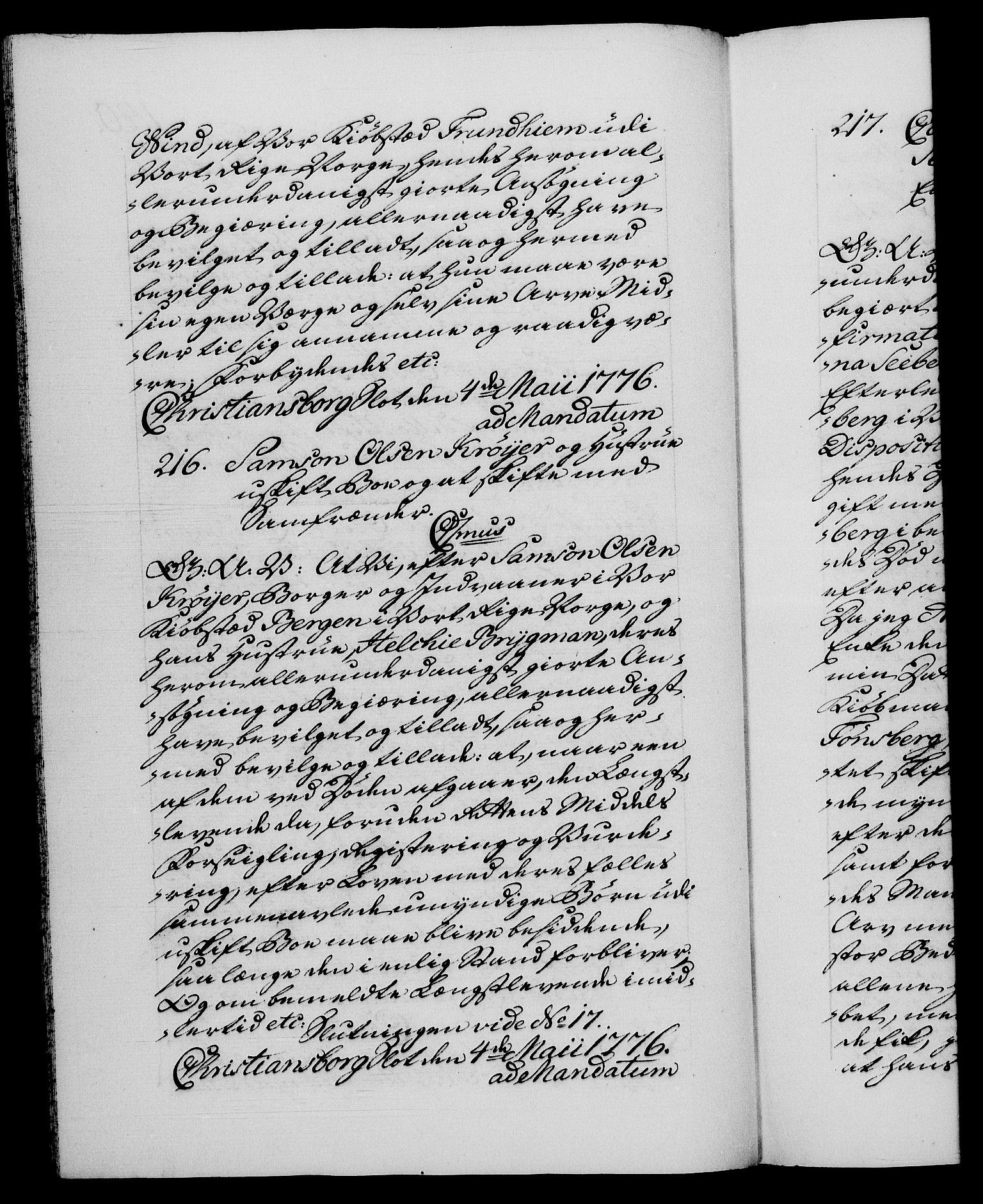 Danske Kanselli 1572-1799, RA/EA-3023/F/Fc/Fca/Fcaa/L0047: Norske registre, 1776-1778, p. 140b