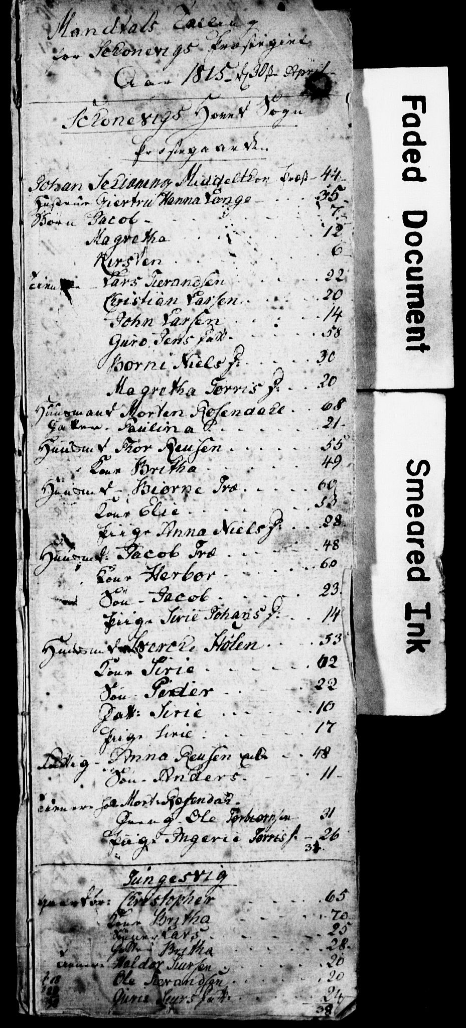 SAB, 1815 Census for Skånevik, 1815, p. 1