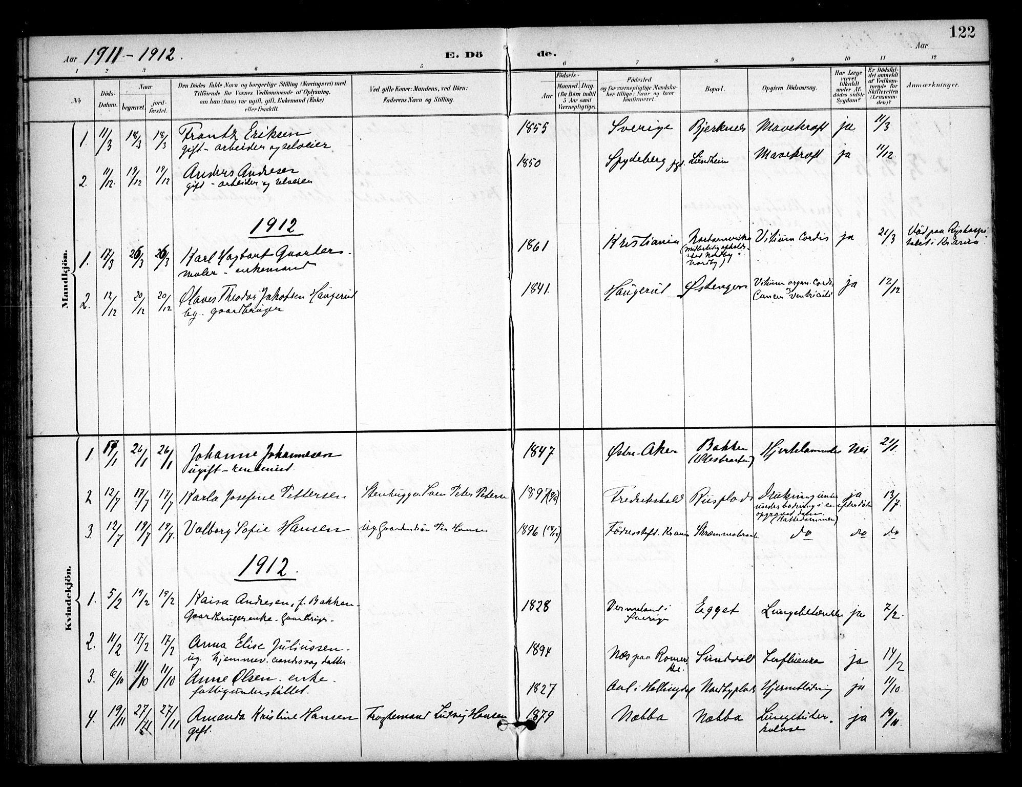 Ås prestekontor Kirkebøker, SAO/A-10894/F/Fb/L0002: Parish register (official) no. II 2, 1895-1916, p. 122