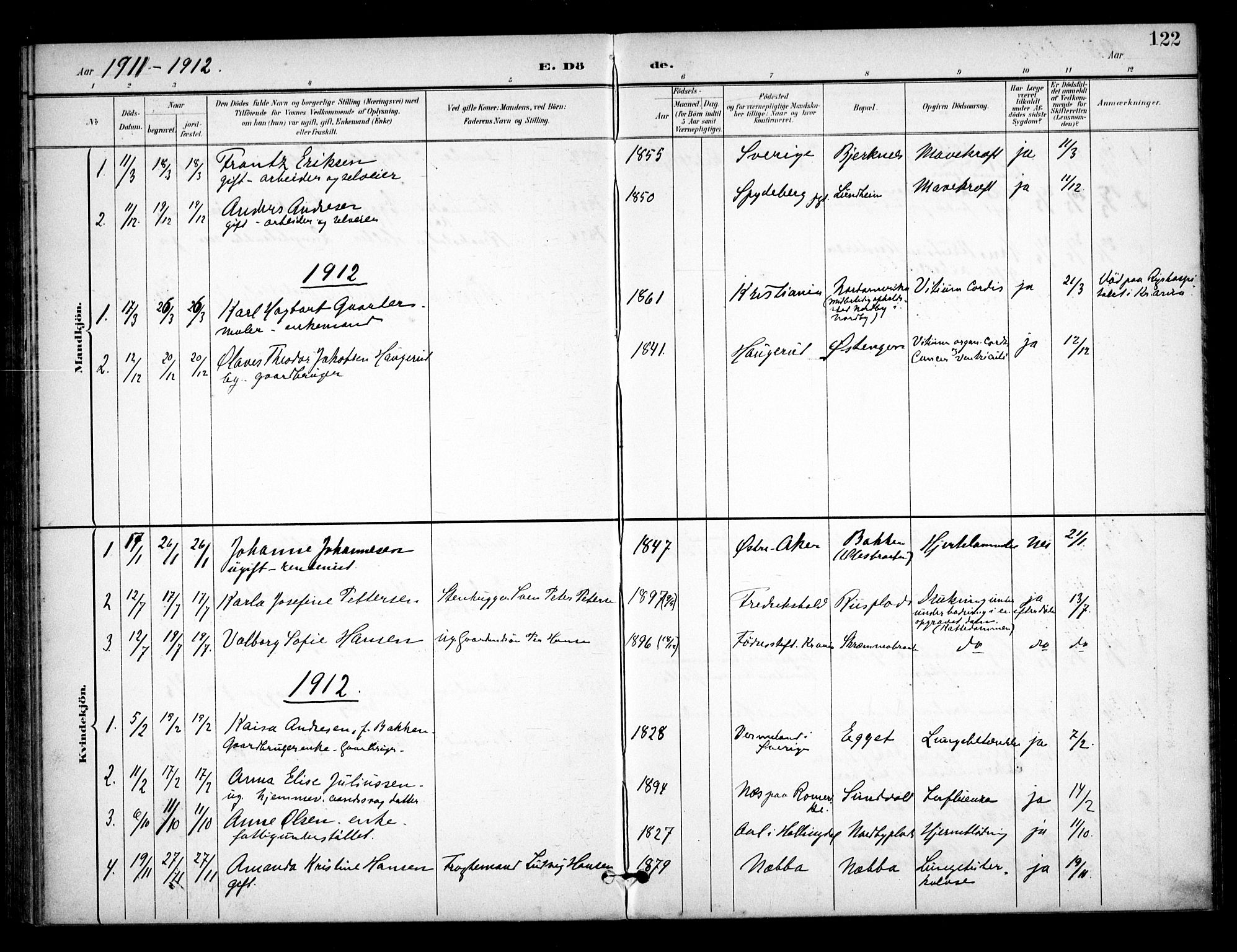 Ås prestekontor Kirkebøker, AV/SAO-A-10894/F/Fb/L0002: Parish register (official) no. II 2, 1895-1916, p. 122