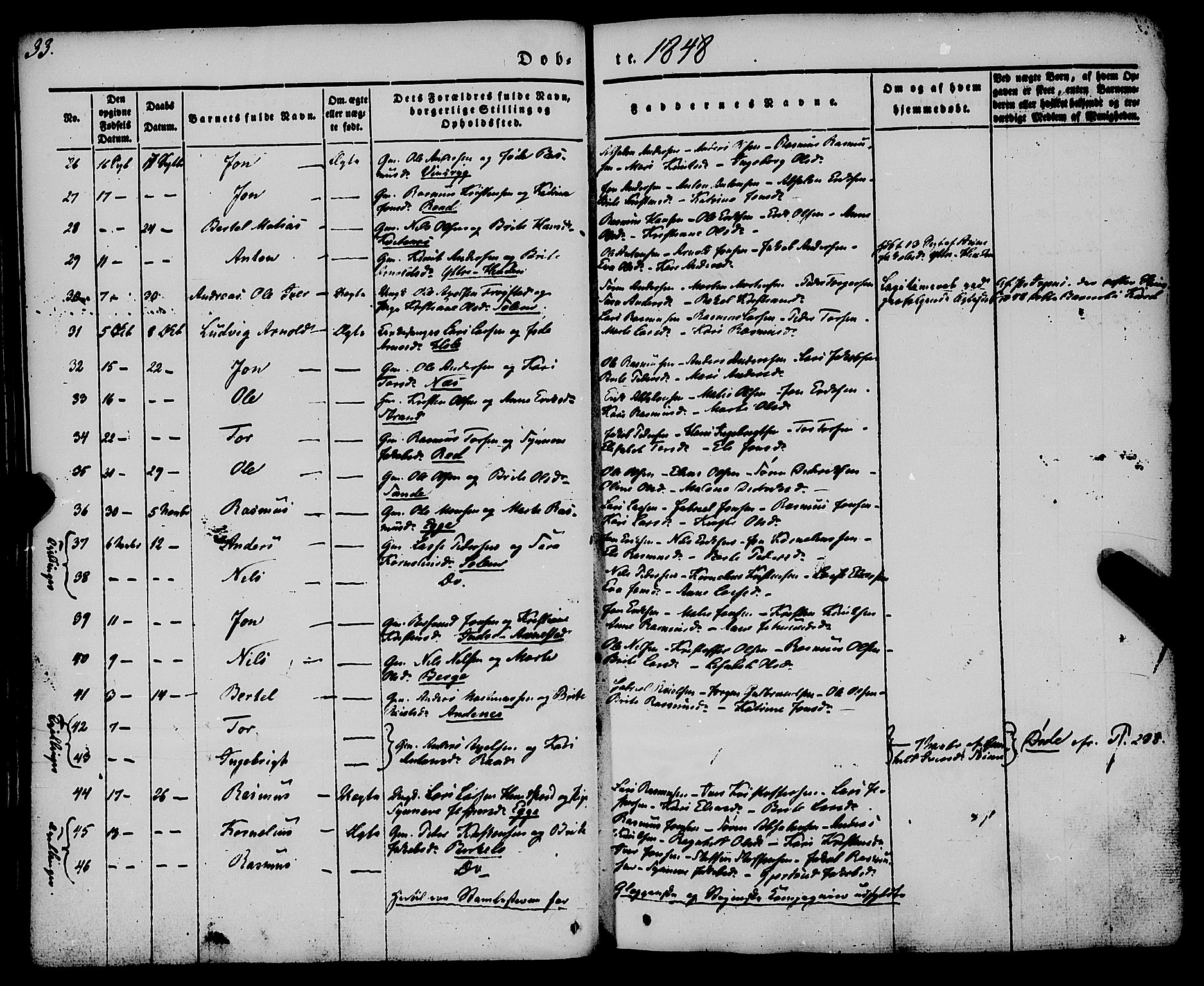 Gloppen sokneprestembete, SAB/A-80101/H/Haa/Haaa/L0008: Parish register (official) no. A 8, 1837-1855, p. 33
