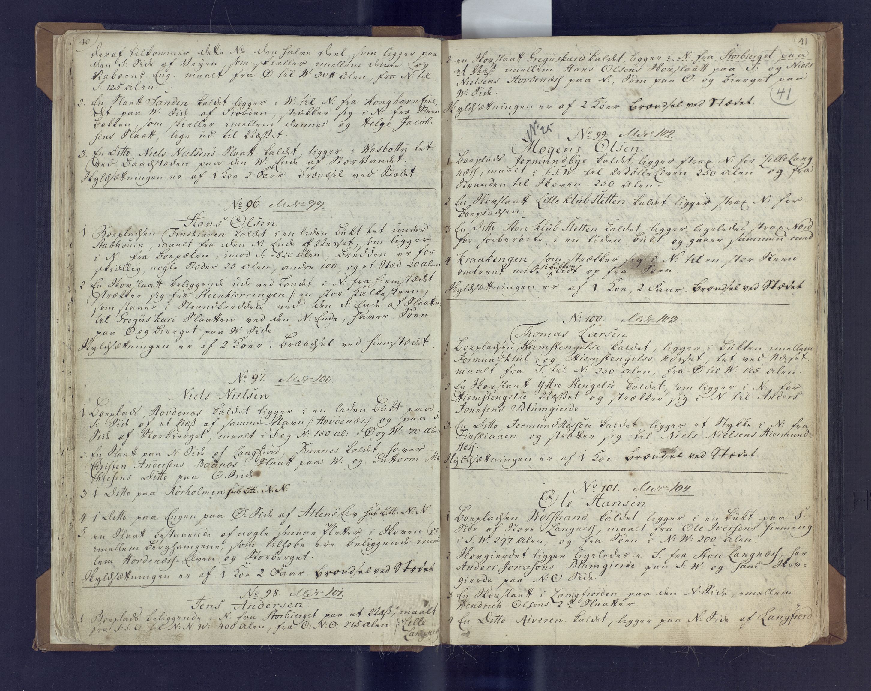 Fylkesmannen i Finnmark, SATØ/S-1120/1Coa/L2882: Landmålerprotokoll (i nærmagasinet/skannet), 1776-1845, p. 24